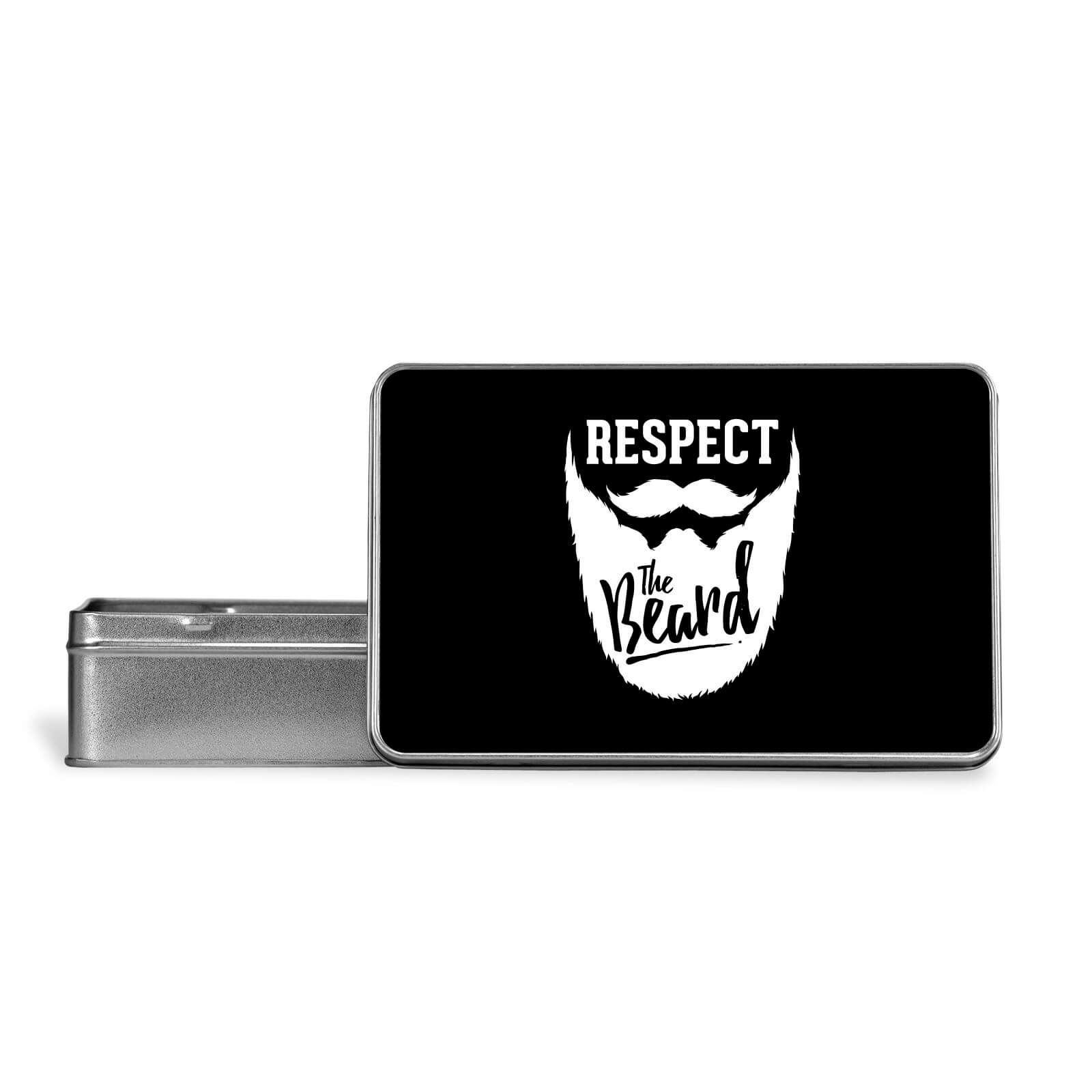 Respect The Beard Metal Storage Tin