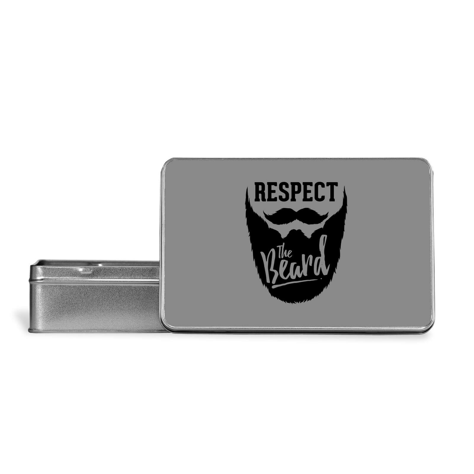 Respect The Beard Metal Storage Tin