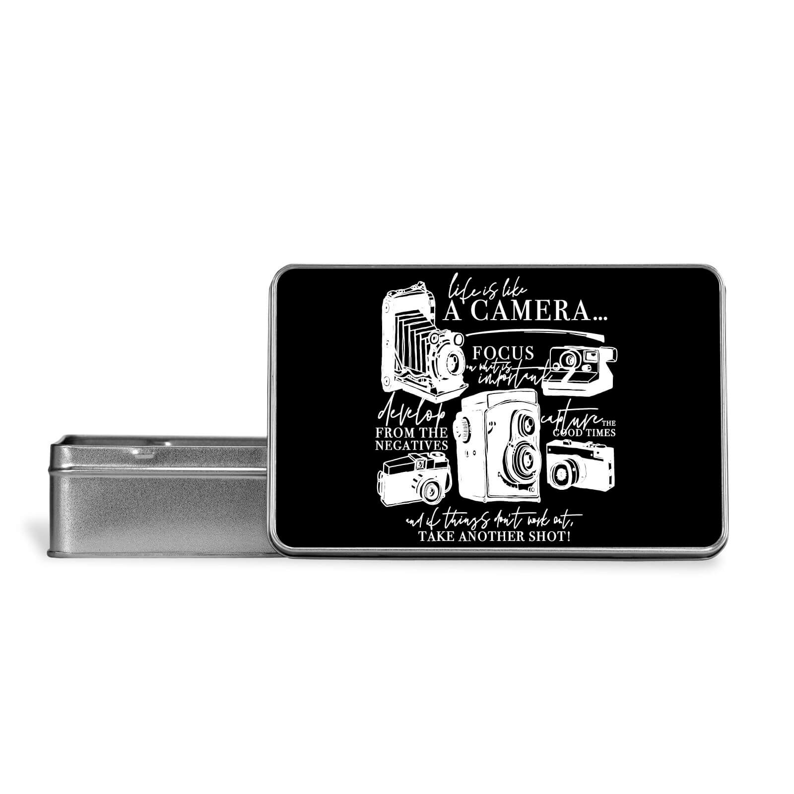 Life Is Like A Camera Metal Storage Tin