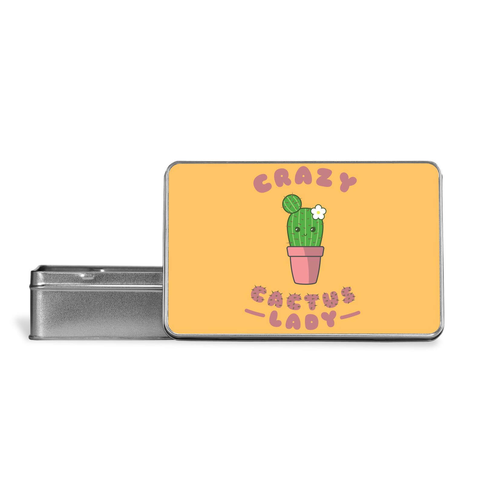 Crazy Cactus Lady Metal Storage Tin