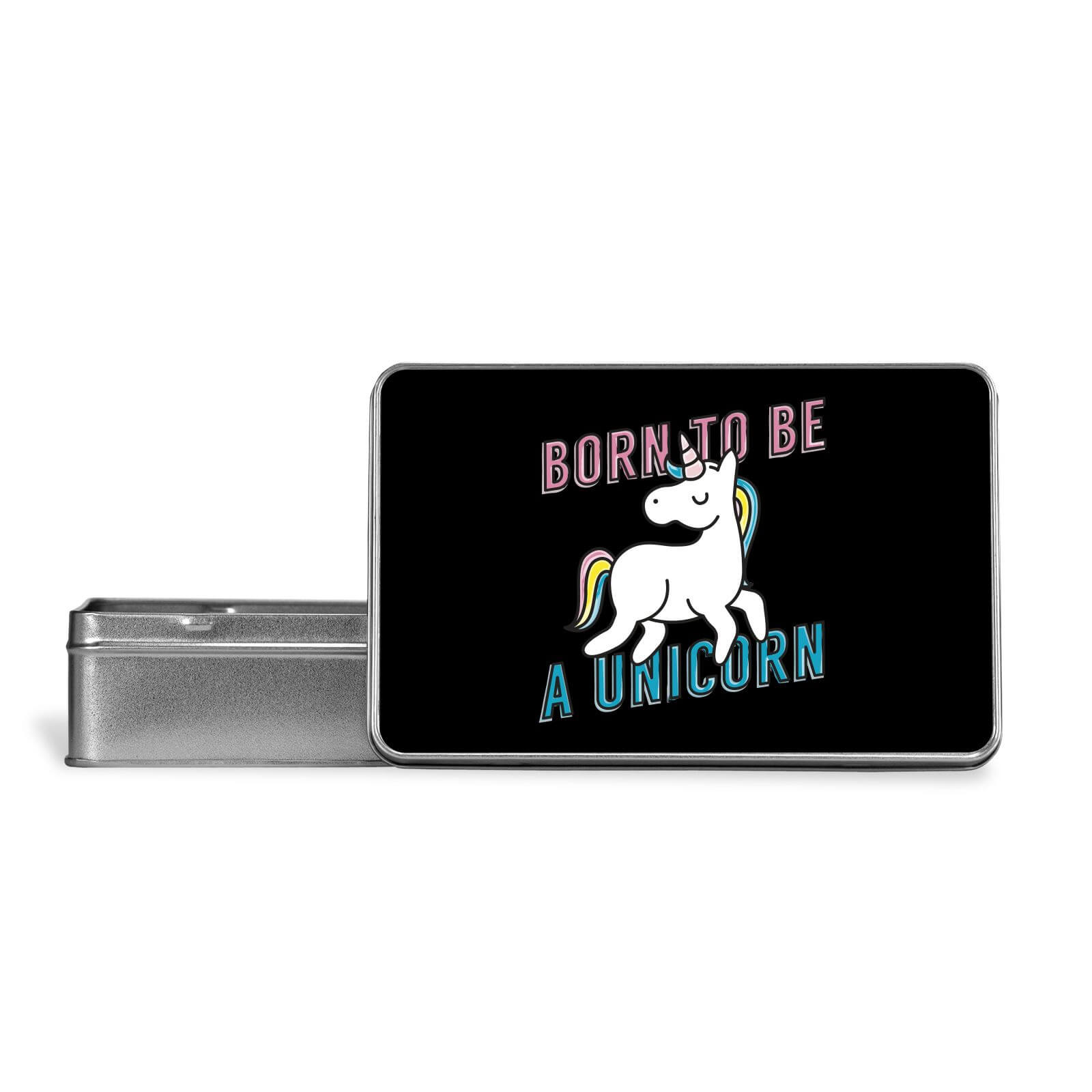 Born To Be A Unicorn Metal Storage Tin