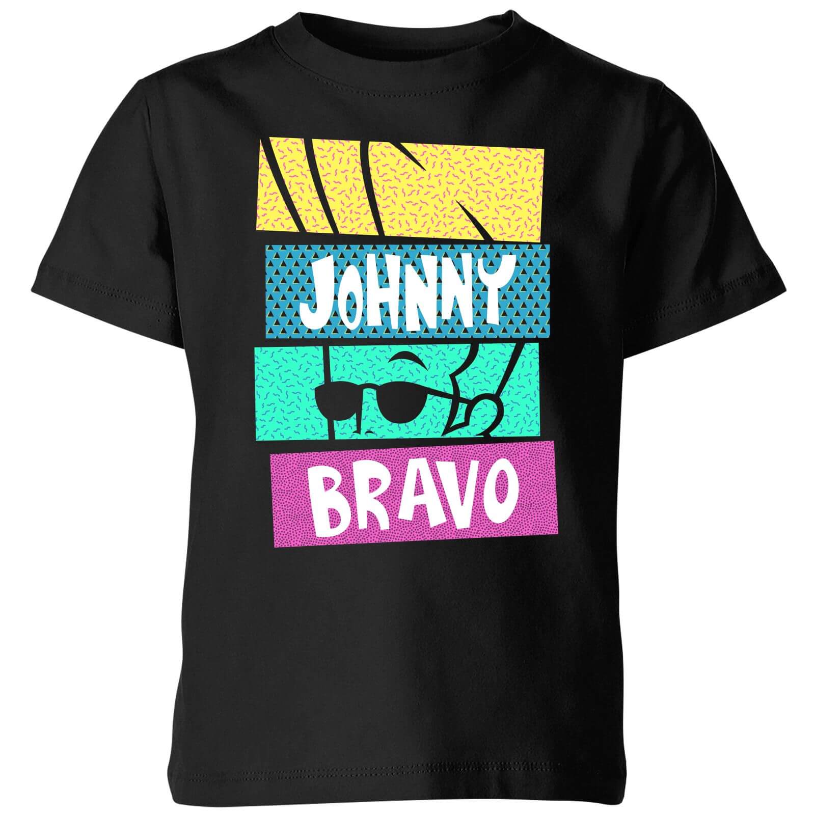 Cartoon Network Spin-Off Johnny Bravo 90's Slices Kids' T-Shirt - Black - 5-6 Years - Black