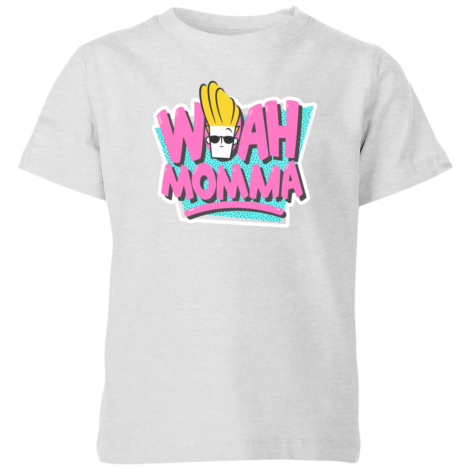 Cartoon Network Spin-Off Johnny Bravo Woah Momma 90's Kids' T-Shirt - Grey - 5-6 Years - Grey