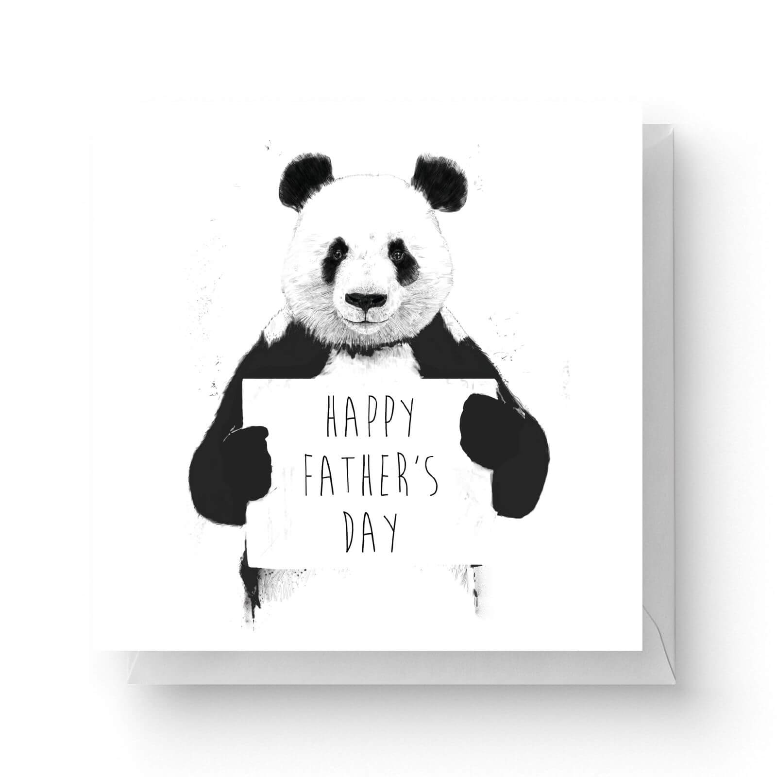 Image of Panda Happy Father's Day Square Greetings Card (14.8cm x 14.8cm)