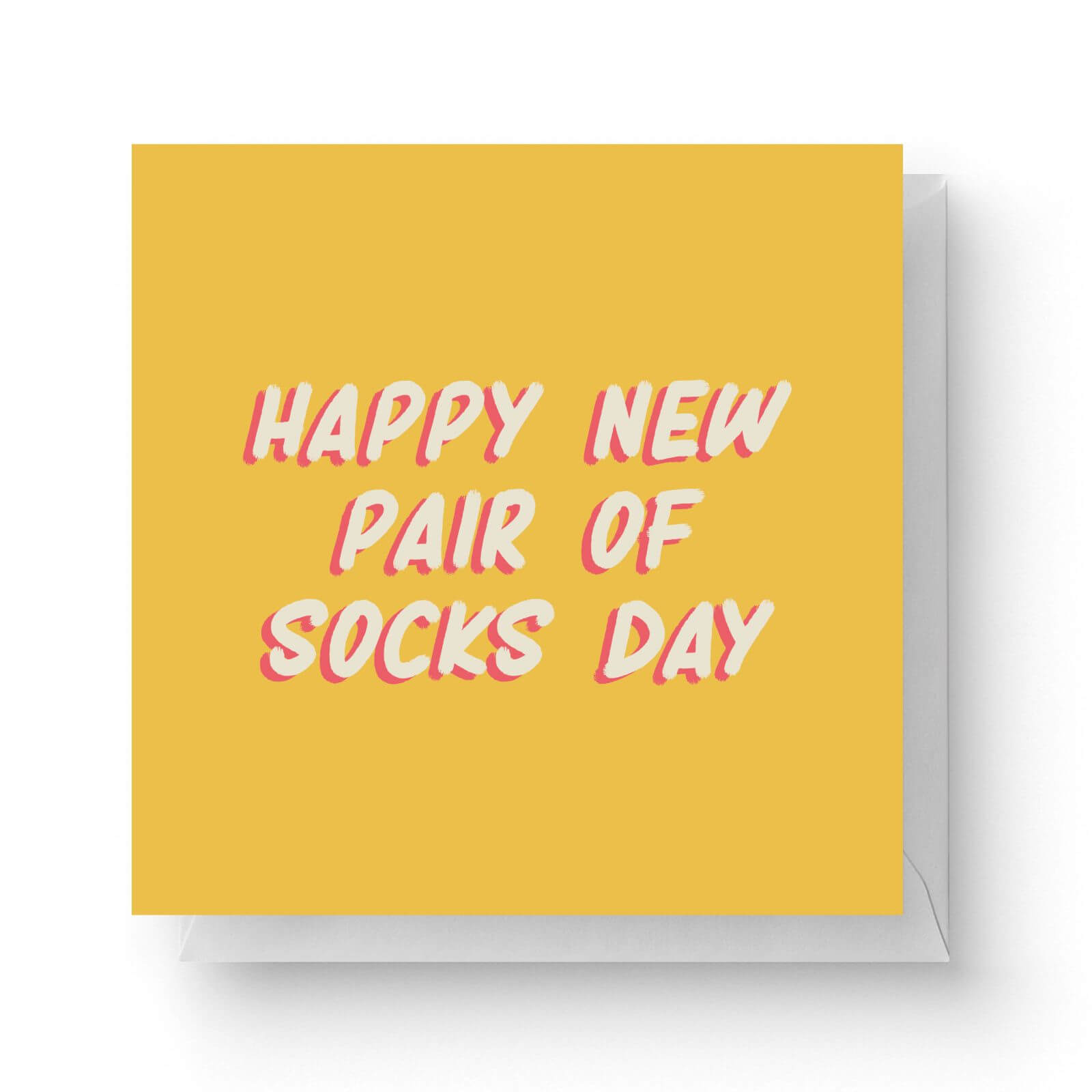 Image of Happy New Pair Of Socks Day Square Greetings Card (14.8cm x 14.8cm)