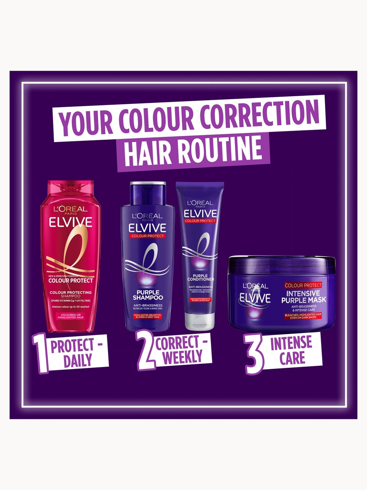 L'Oréal Paris Elvive Colour Protect Anti-Brassiness Purple Conditioner 150ml, photo 2