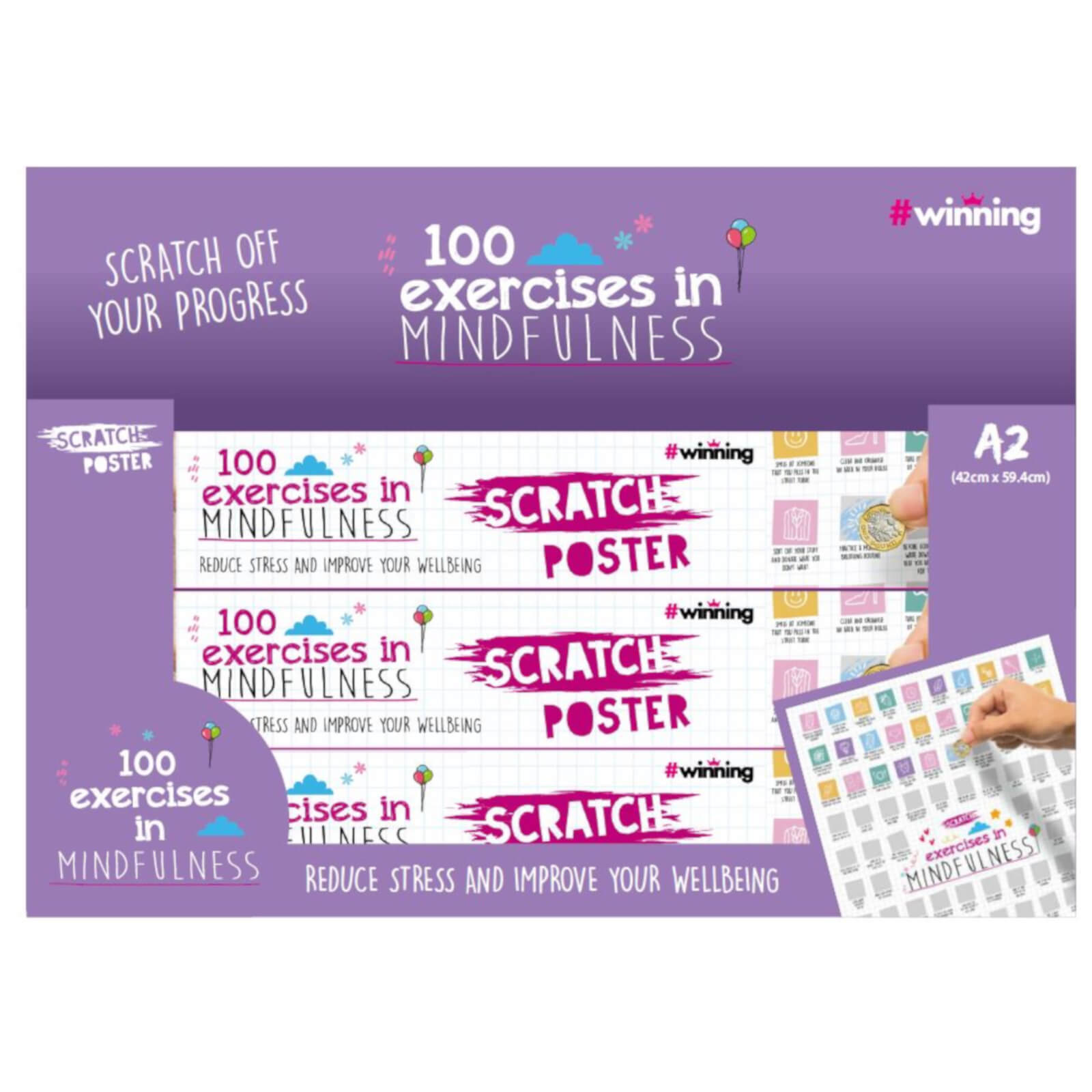 100 Day Mindfulness Challenge Scratch Poster