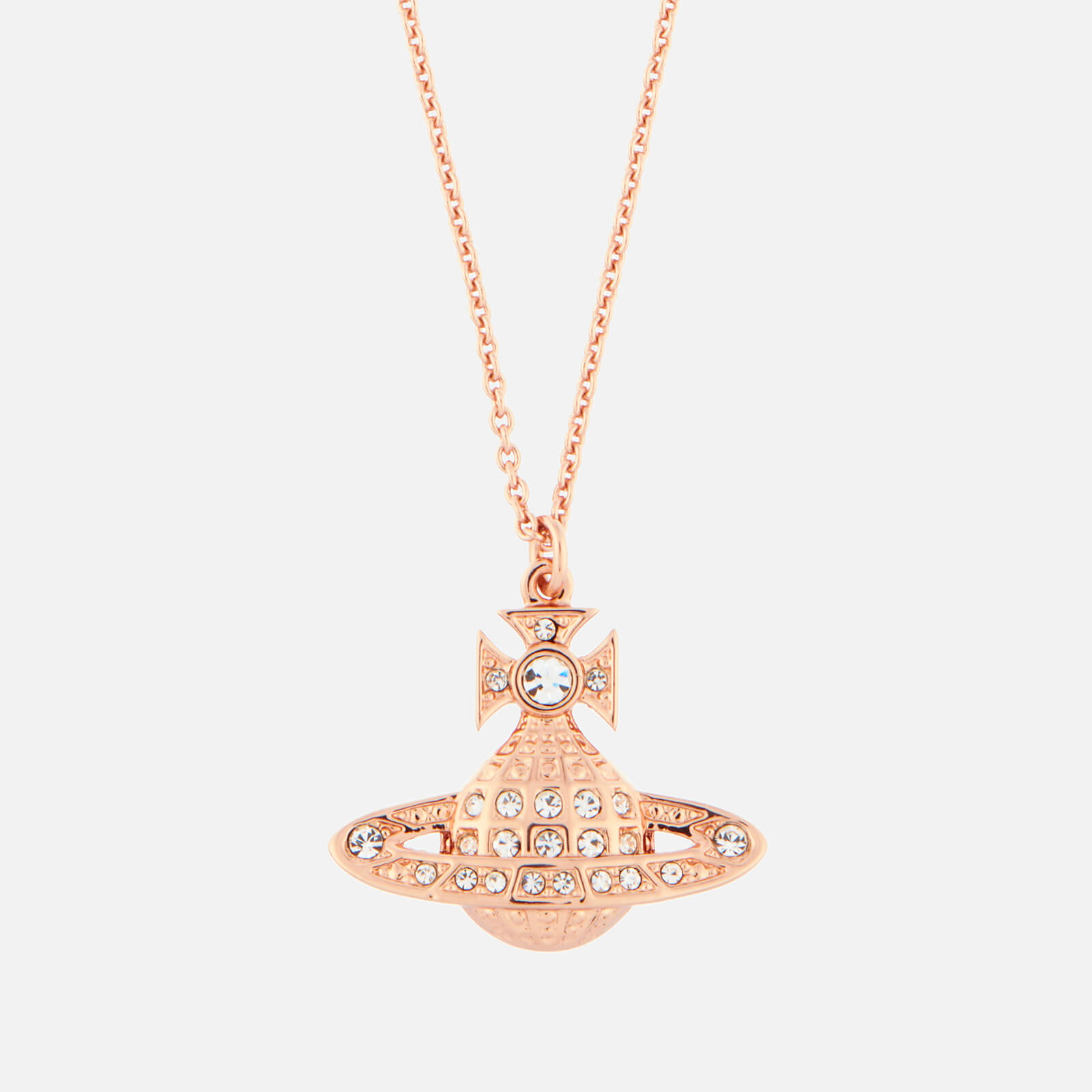 Vivienne Westwood Women's Minnie Bas Relief Pendant - Pink Gold Crystal