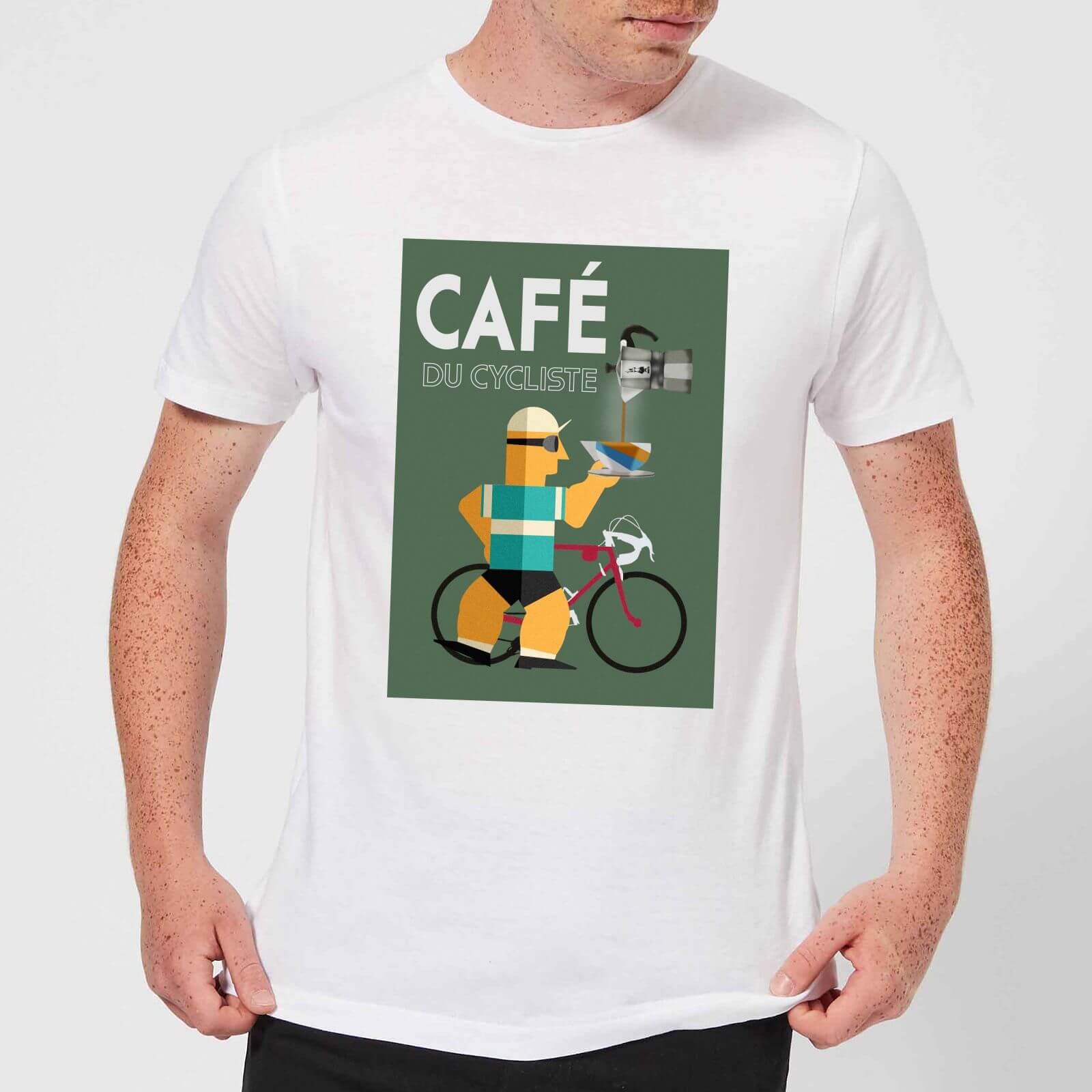 Mark Fairhurst Cafe Du Cycliste Men's T-Shirt - White - L - White