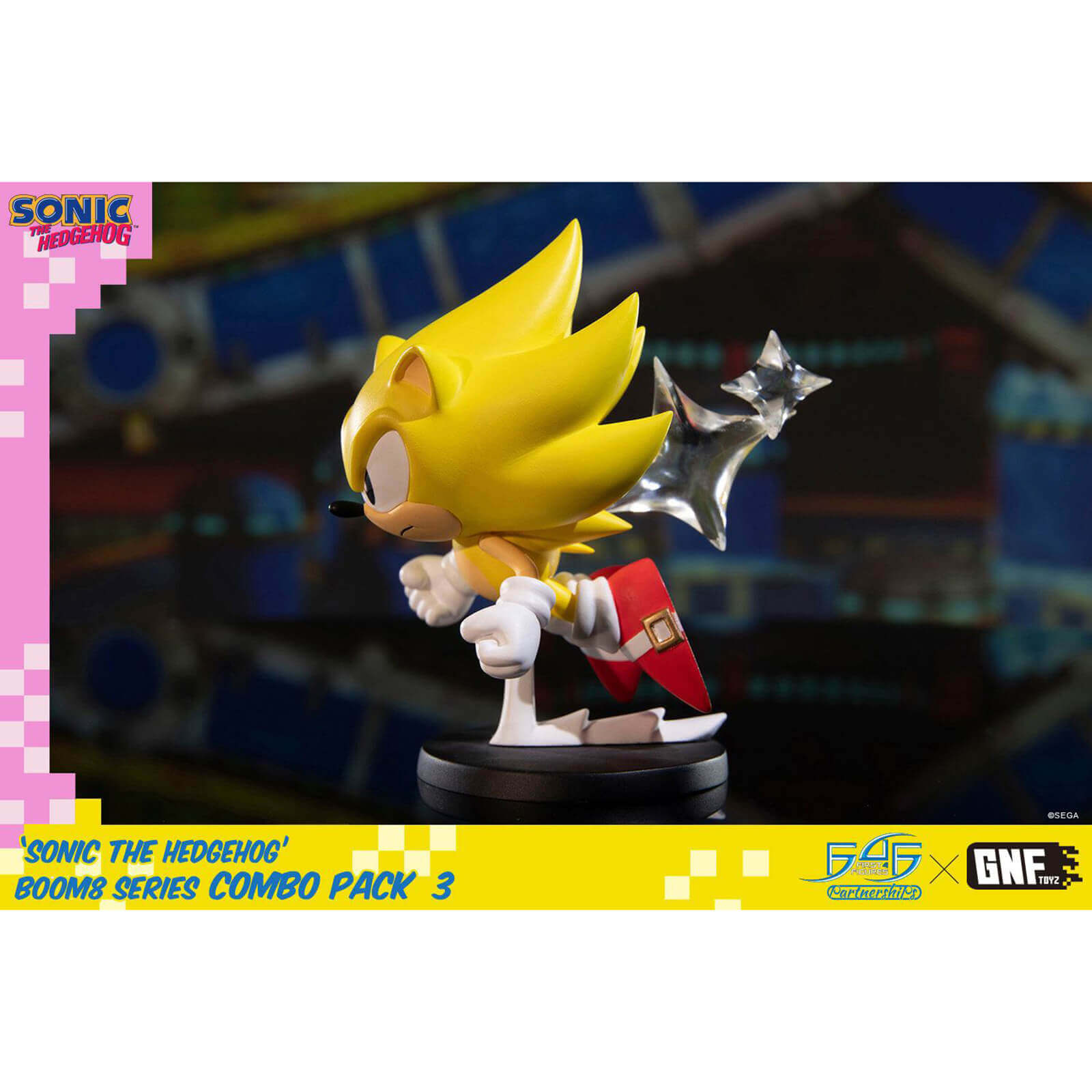 Statuetta in PVC di Super Sonic, di Sonic The Hedgehog, Serie BOOM8, Vol. 06 - 8 cm