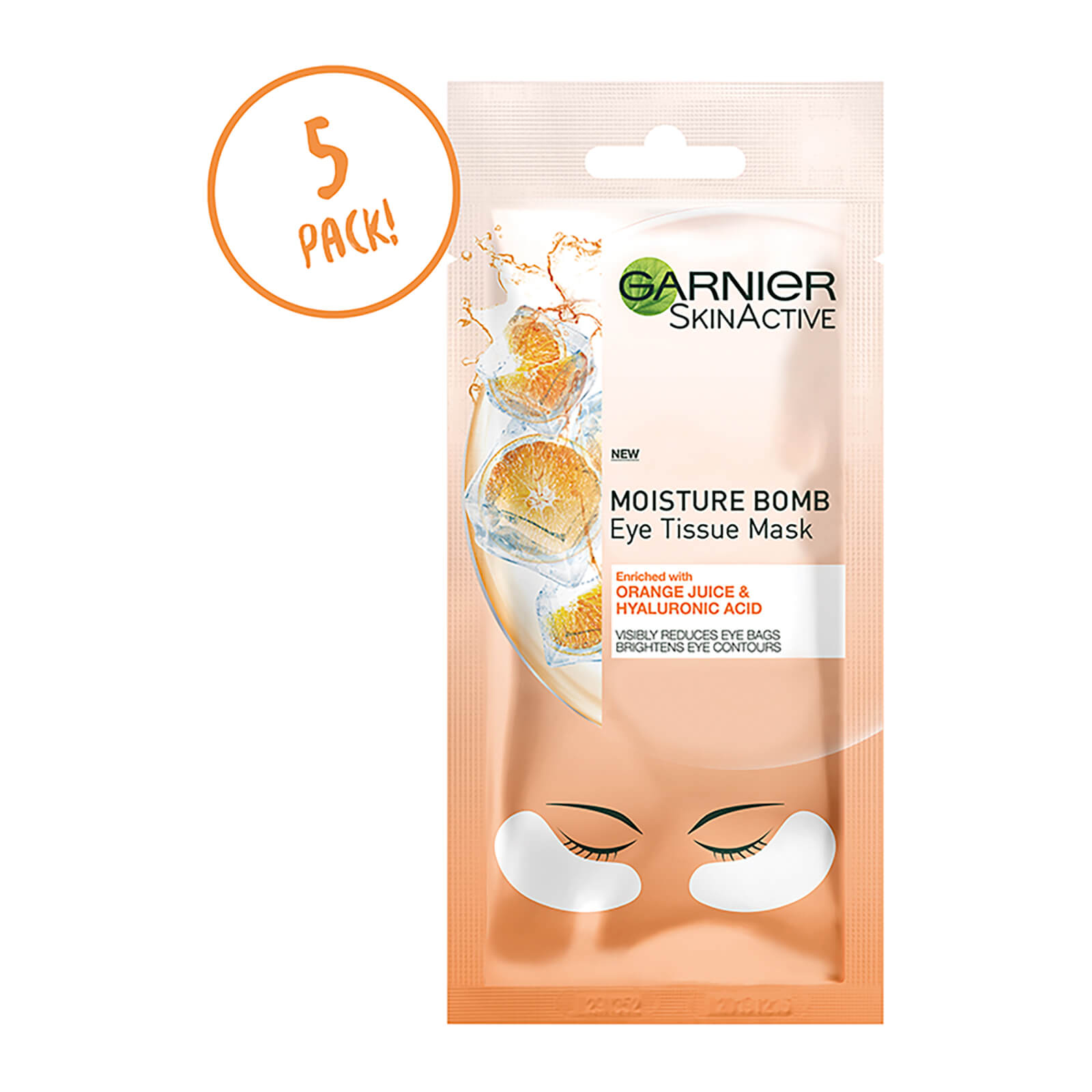 

Garnier Eye Sheet Mask Hyaluronic Acid and Orange Juice 5 x 6g (30g)