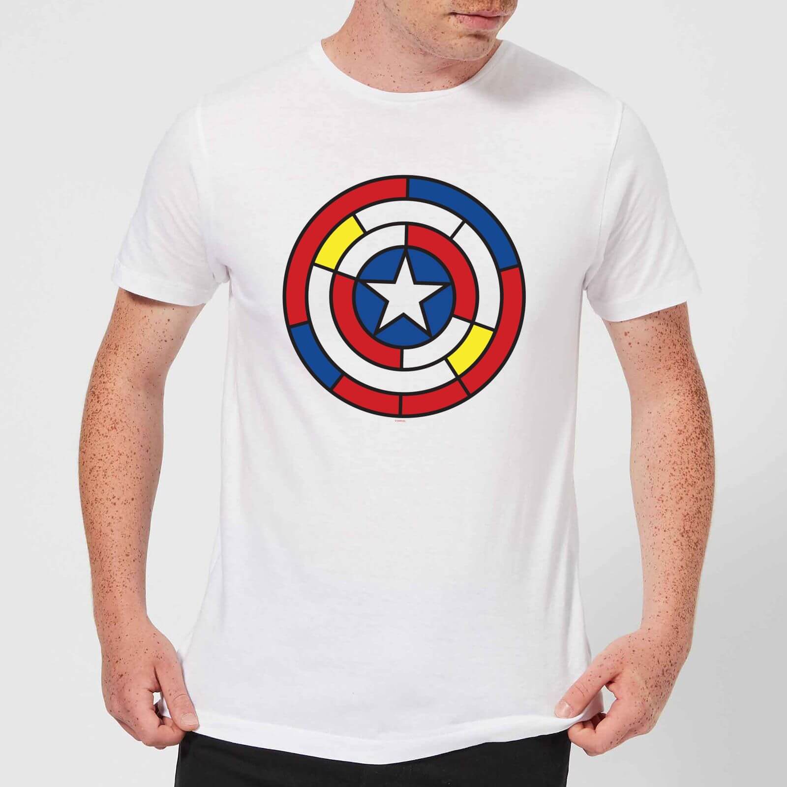 

T-Shirt Marvel Captain America Stained Glass Shield - Bianco - Uomo - XL