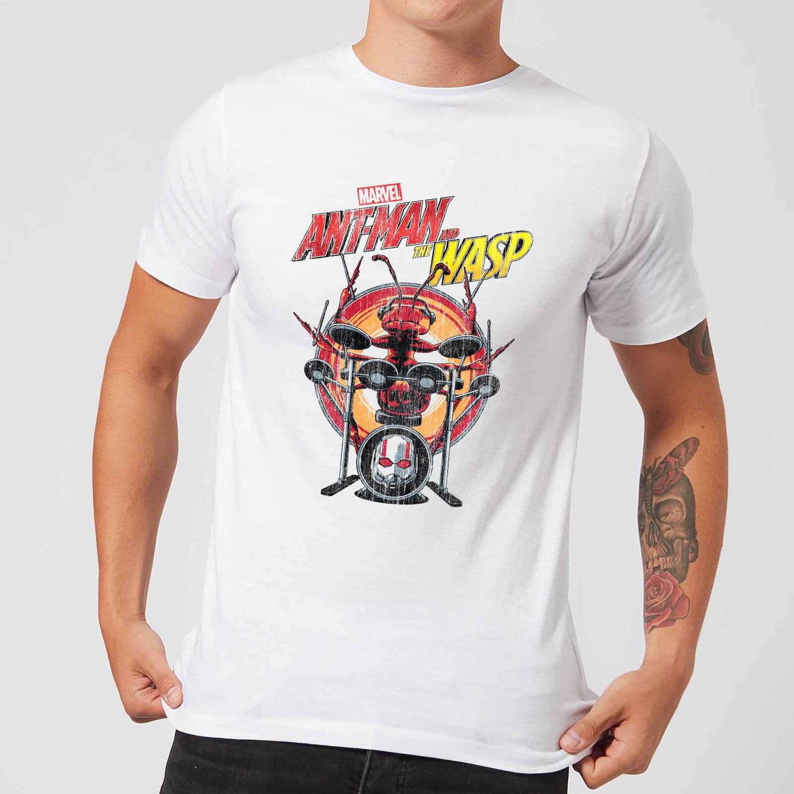 Marvel Drummer Ant Men's T-Shirt - White - XL