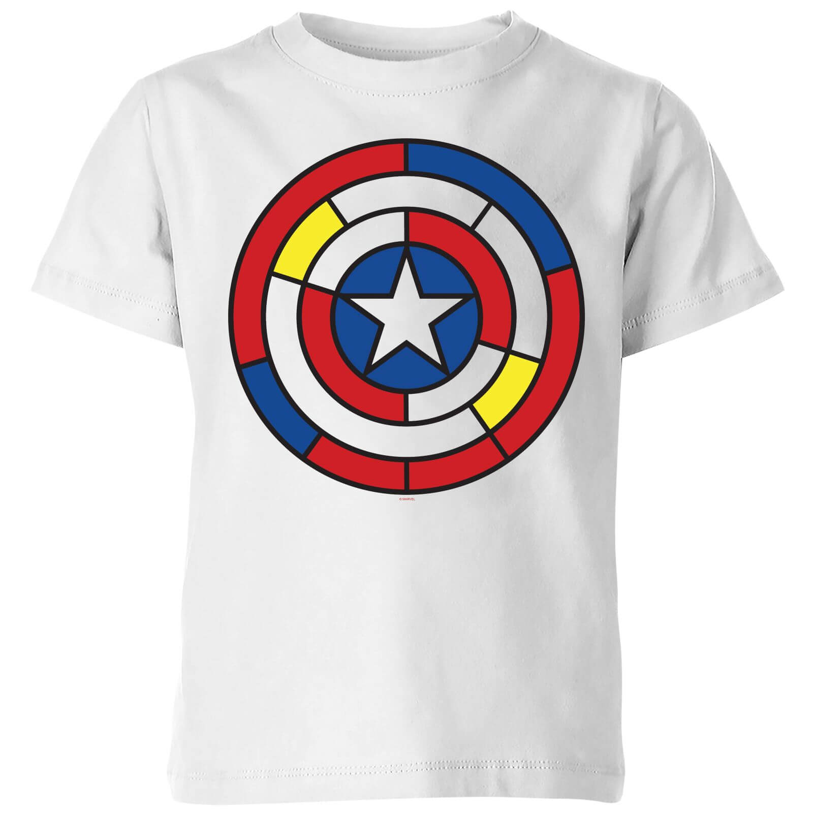 

Marvel Captain America Stained Glass Shield Kids' T-Shirt - White - 3-4 Anni
