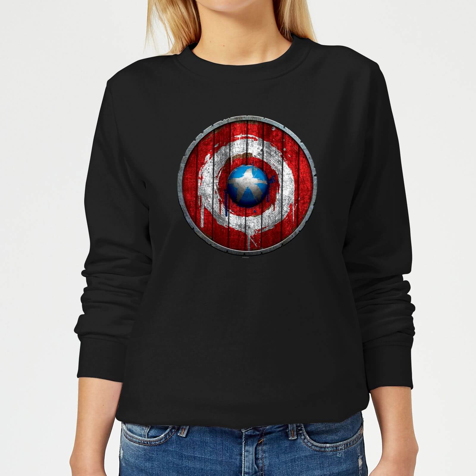 

Marvel Captain America Wooden Shield Women's Sweatshirt - Black - M