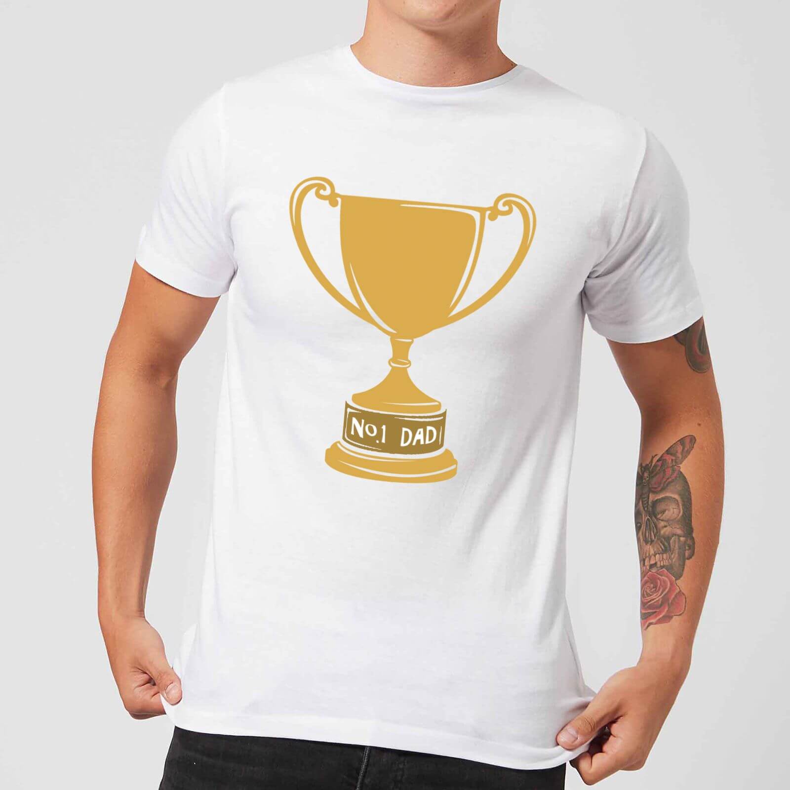 No.1 Dad Trophy Men's T-Shirt - White - M - White