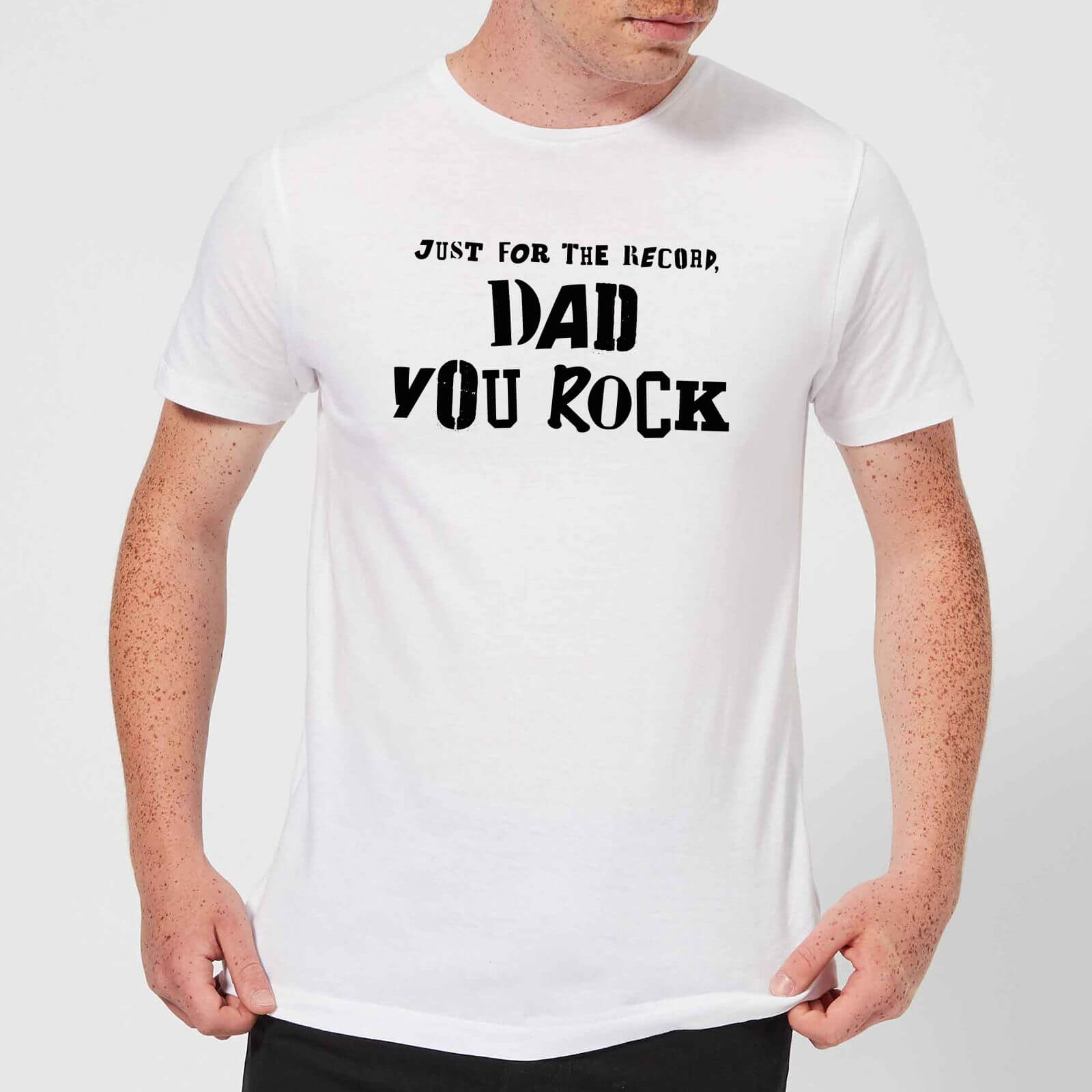 Just For The Record, Dad You Rock Men's T-Shirt - White - XS - White