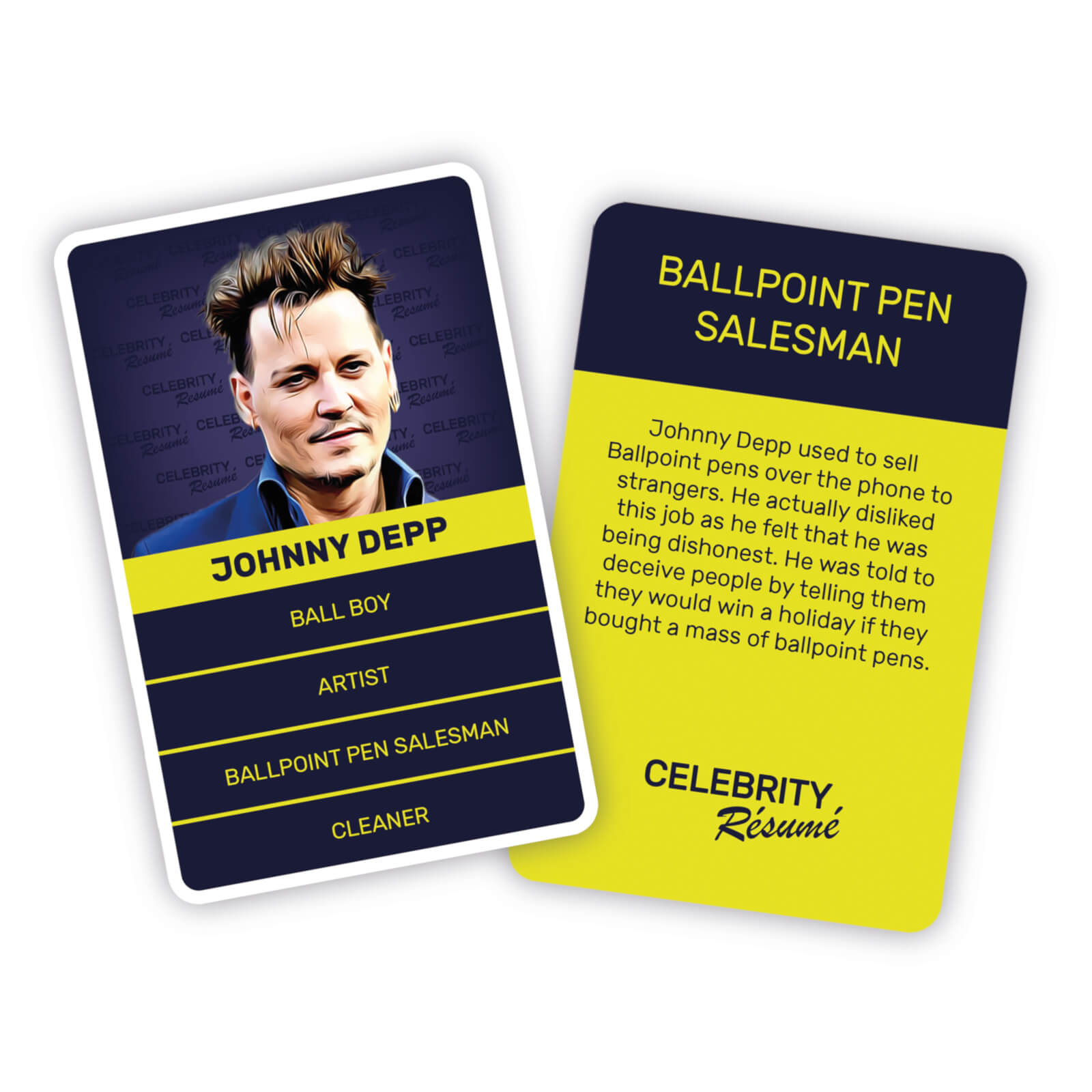 Celebrity Resume Card Game