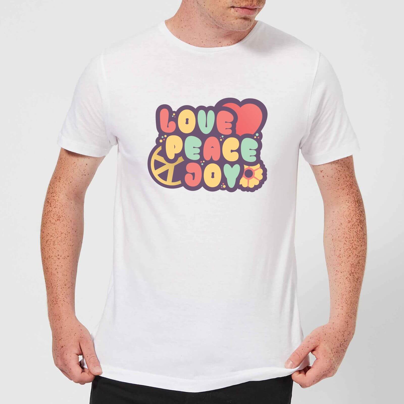 Love Peace Joy Men's T-Shirt - White - XS - White