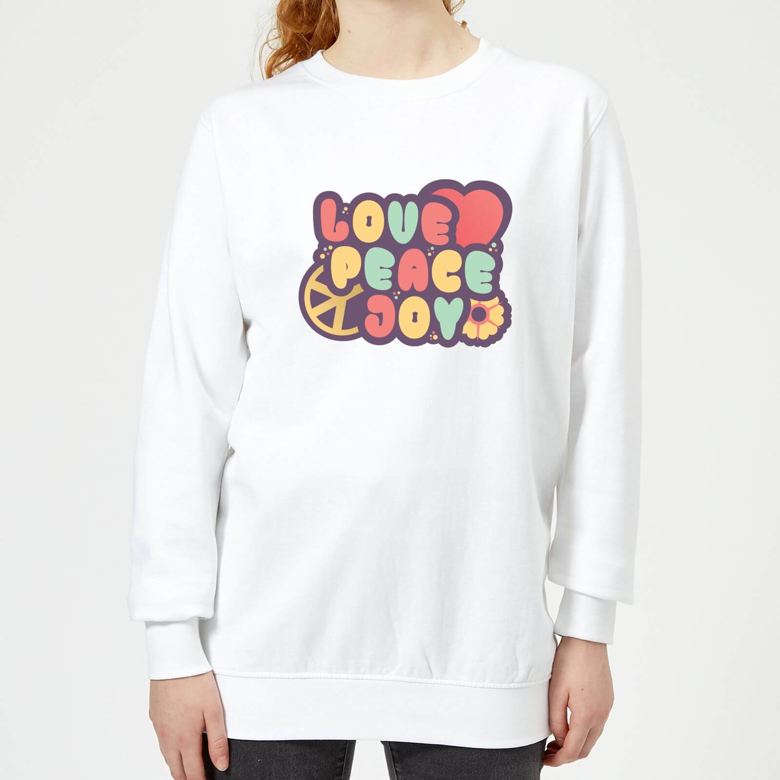 Love Peace Joy Women's Sweatshirt - White - XS - White