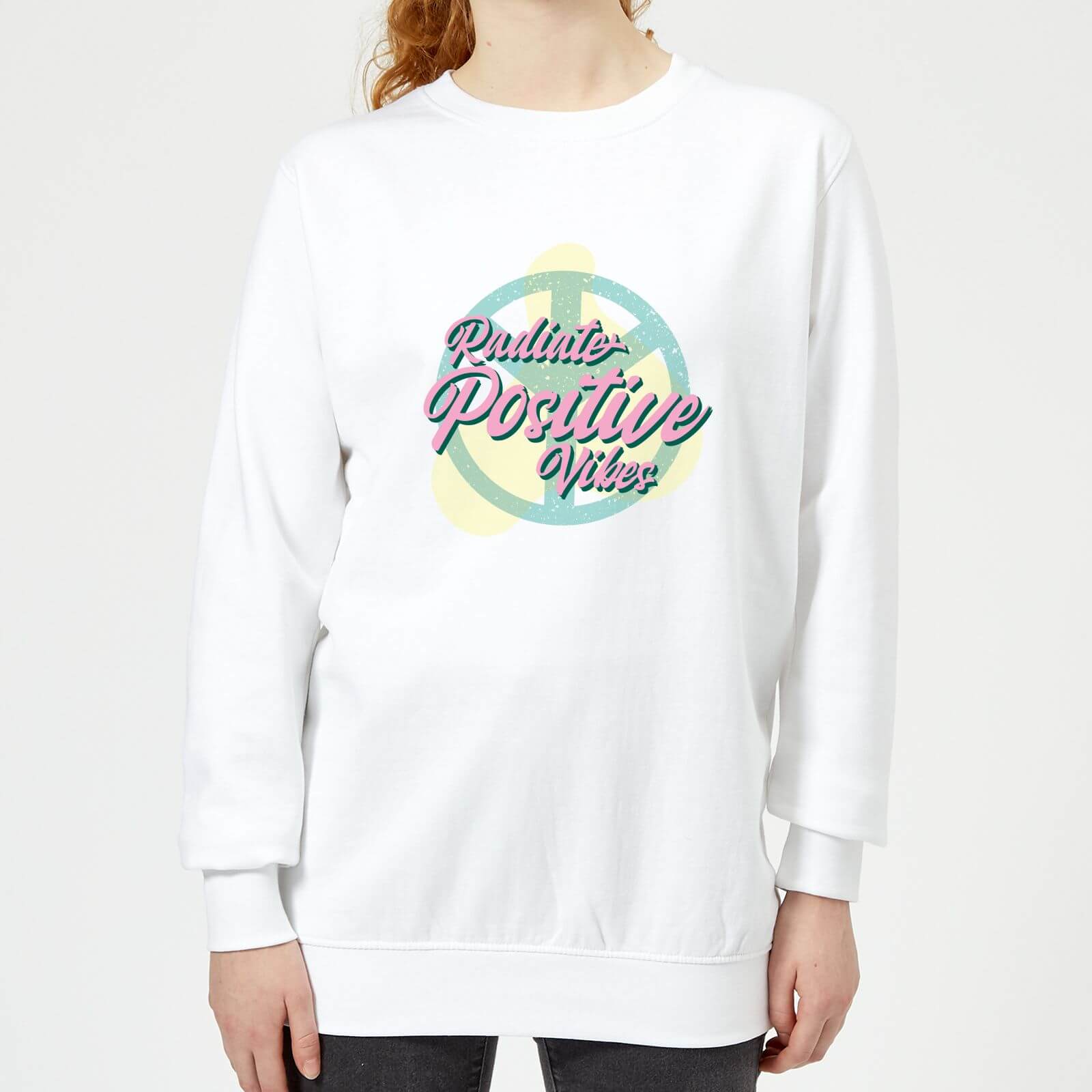 Radiate Positive Vibes Women's Sweatshirt - White - XS - White