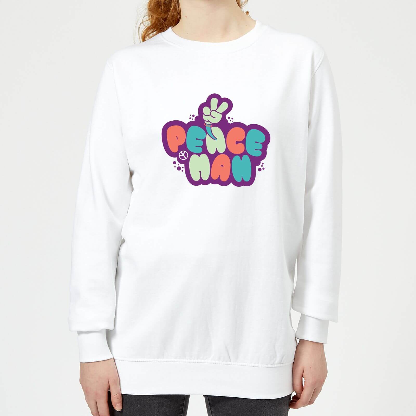 Peace Man Women's Sweatshirt - White - XS - White