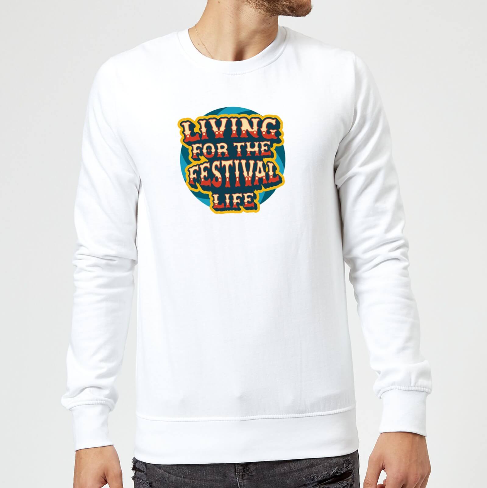 Living For The Festival Life Sweatshirt - White - XXL - White