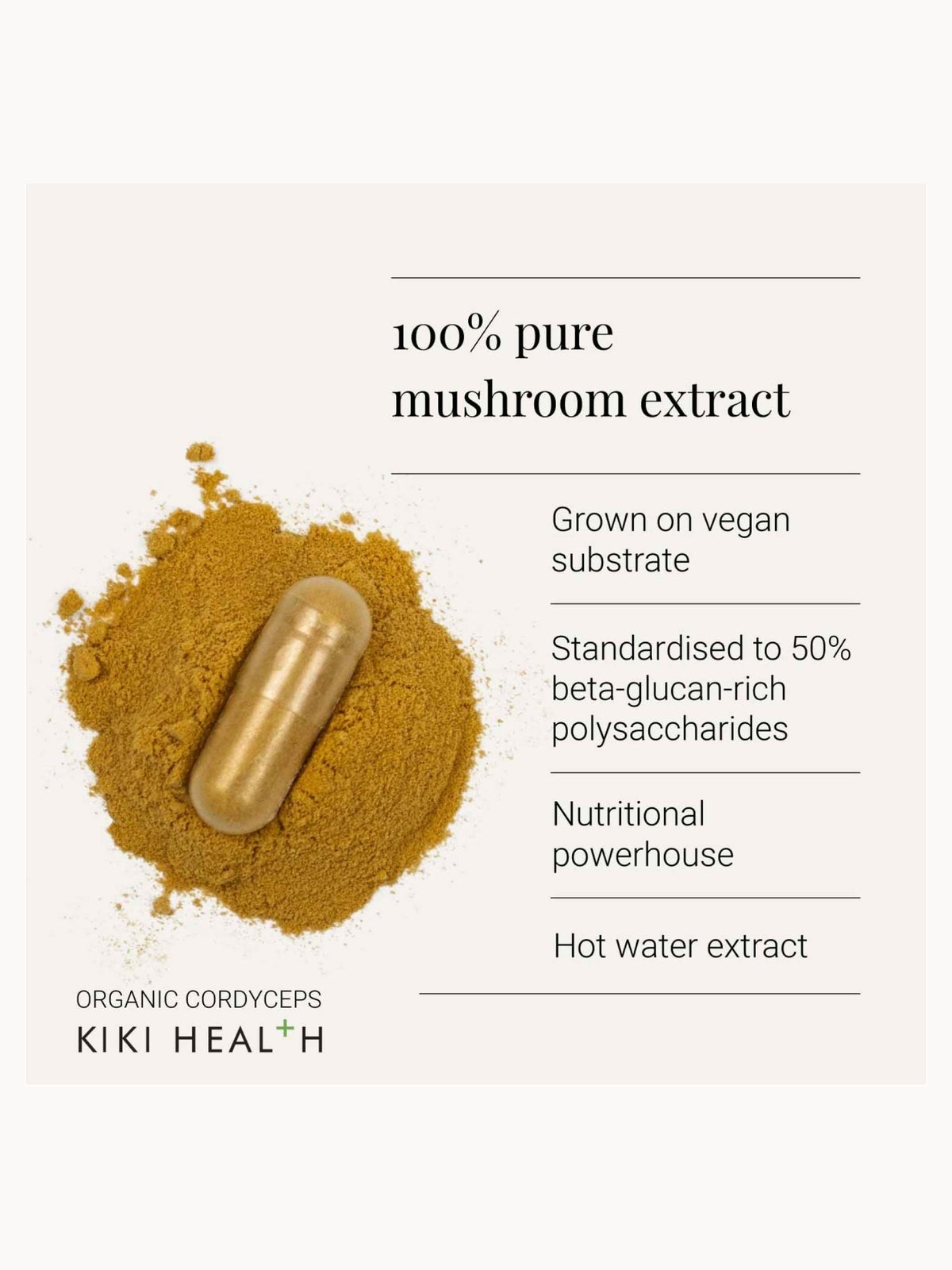 KIKI Health Organic Cordyceps Extract Mushroom (60 Vegicaps) 2