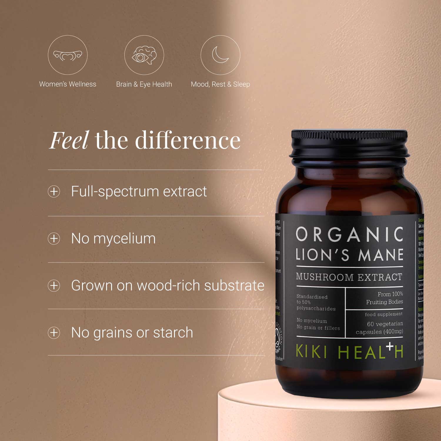 Kiki Health Organic Lion's Mane Extract - 60 Vegicaps