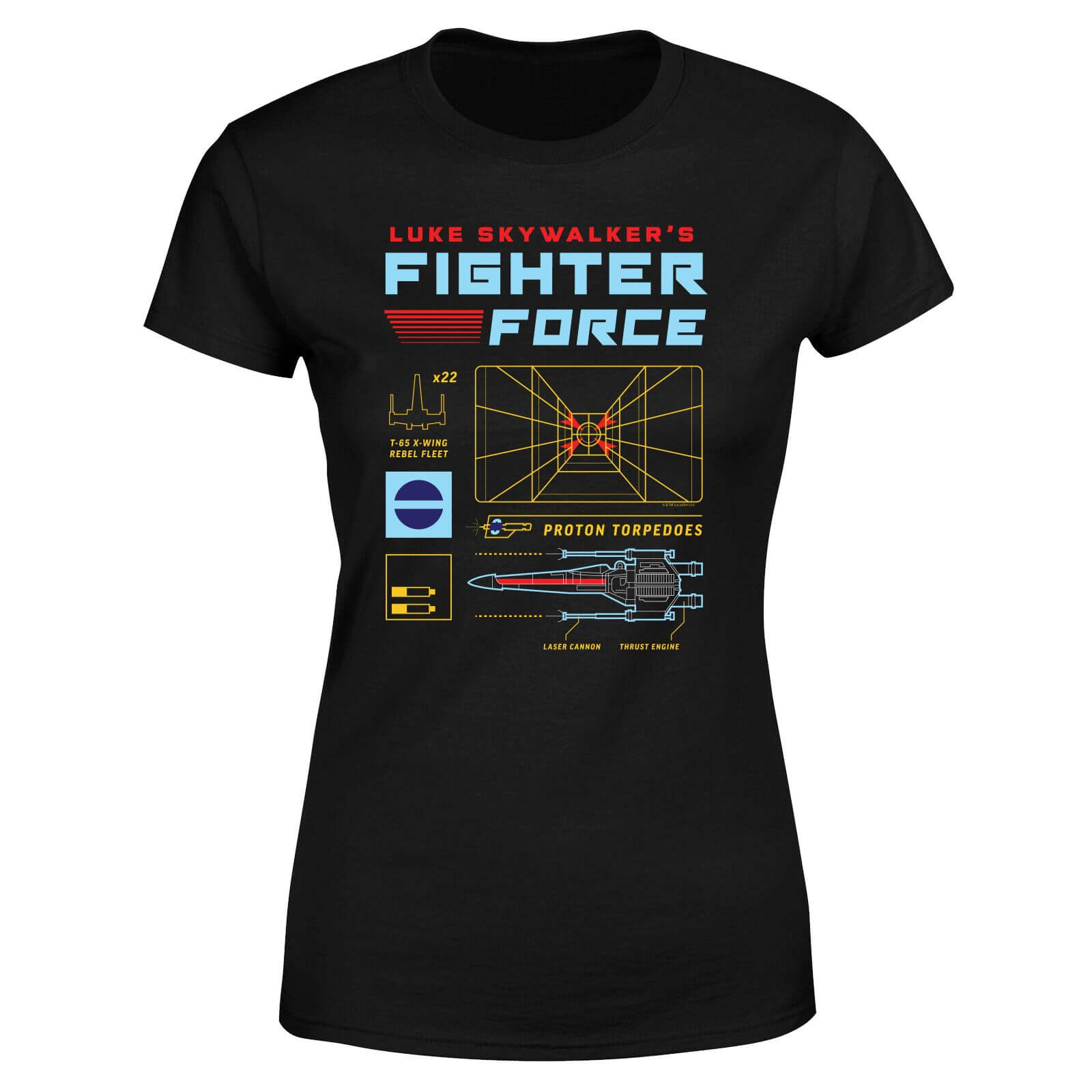 T-Shirt Star Wars Fighter Force - Nero - Donna - L - Nero