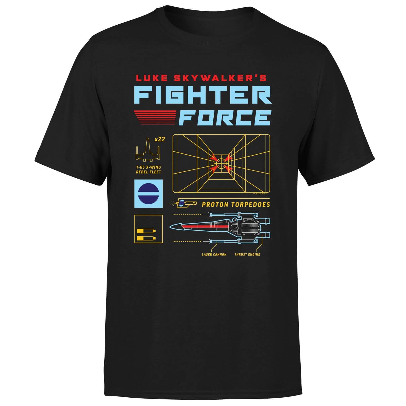 T-Shirt Star Wars Fighter Force - Nero - Uomo - S