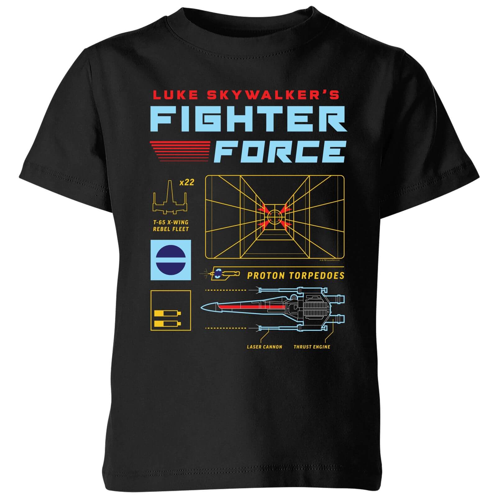 

T-Shirt Star Wars Fighter Force - Nero - Bambini - 3-4 Anni