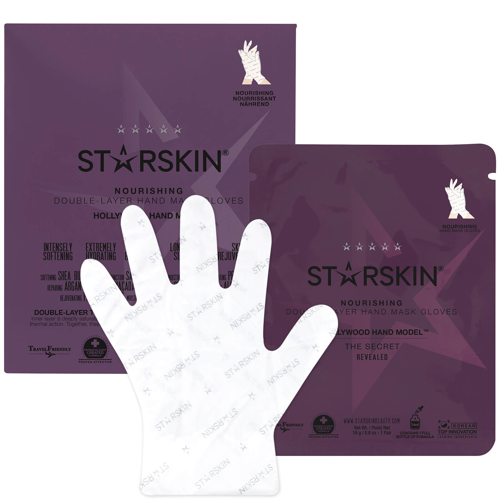 

STARSKIN Hollywood Hand Model Nourishing Double-Layer Hand Mask Gloves 0.6 oz