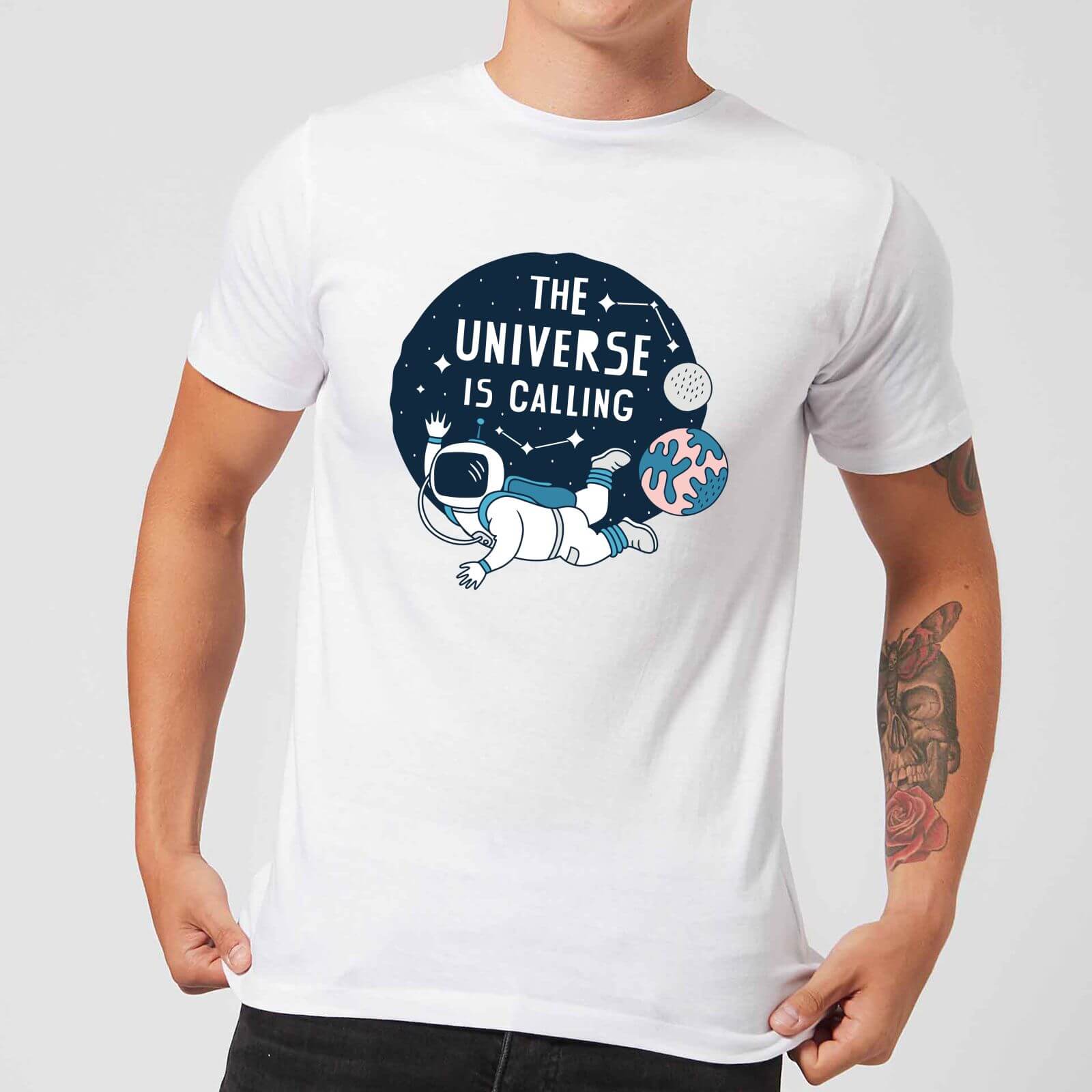The Universe Is Calling Men's T-Shirt - White - XS - White