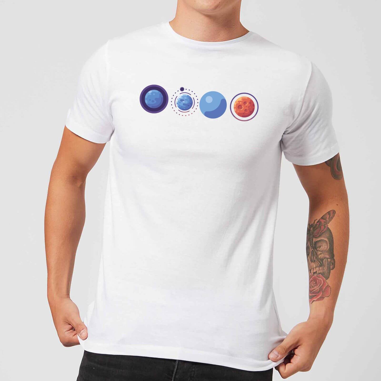 Planets Men's T-Shirt - White - XS - White