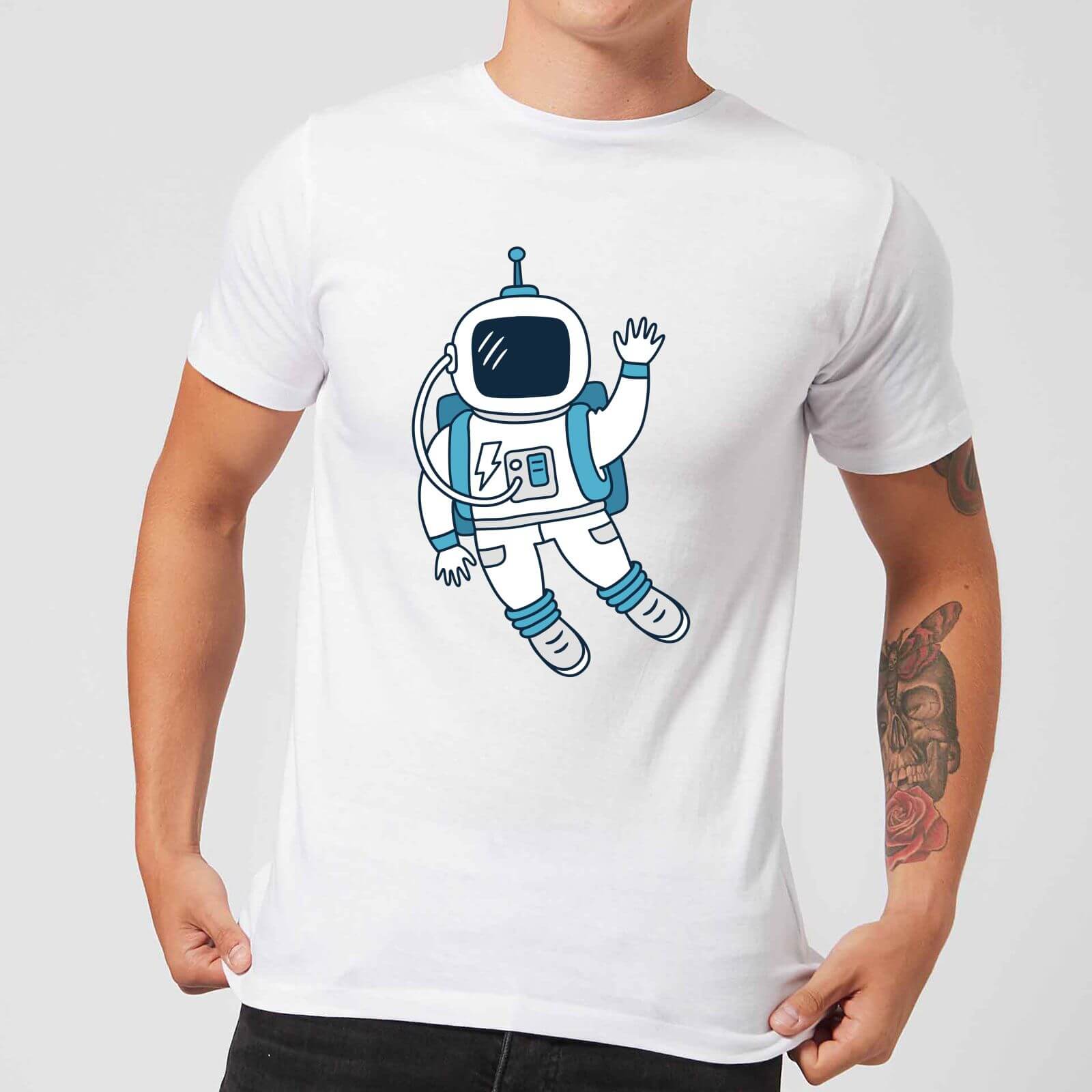 Astronaut Waving Men's T-Shirt - White - XS - White