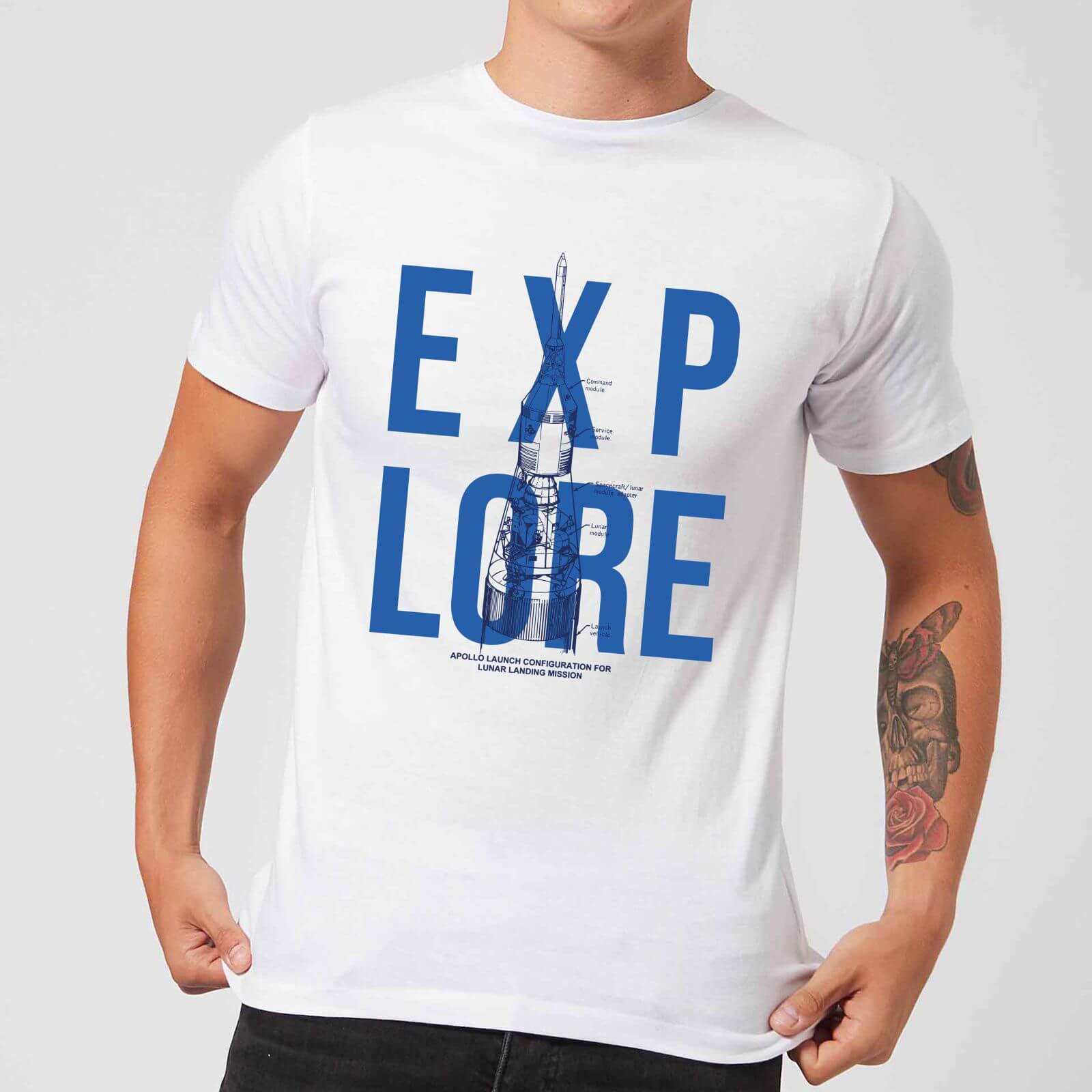 Explore Schematic Men's T-Shirt - White - XS - White