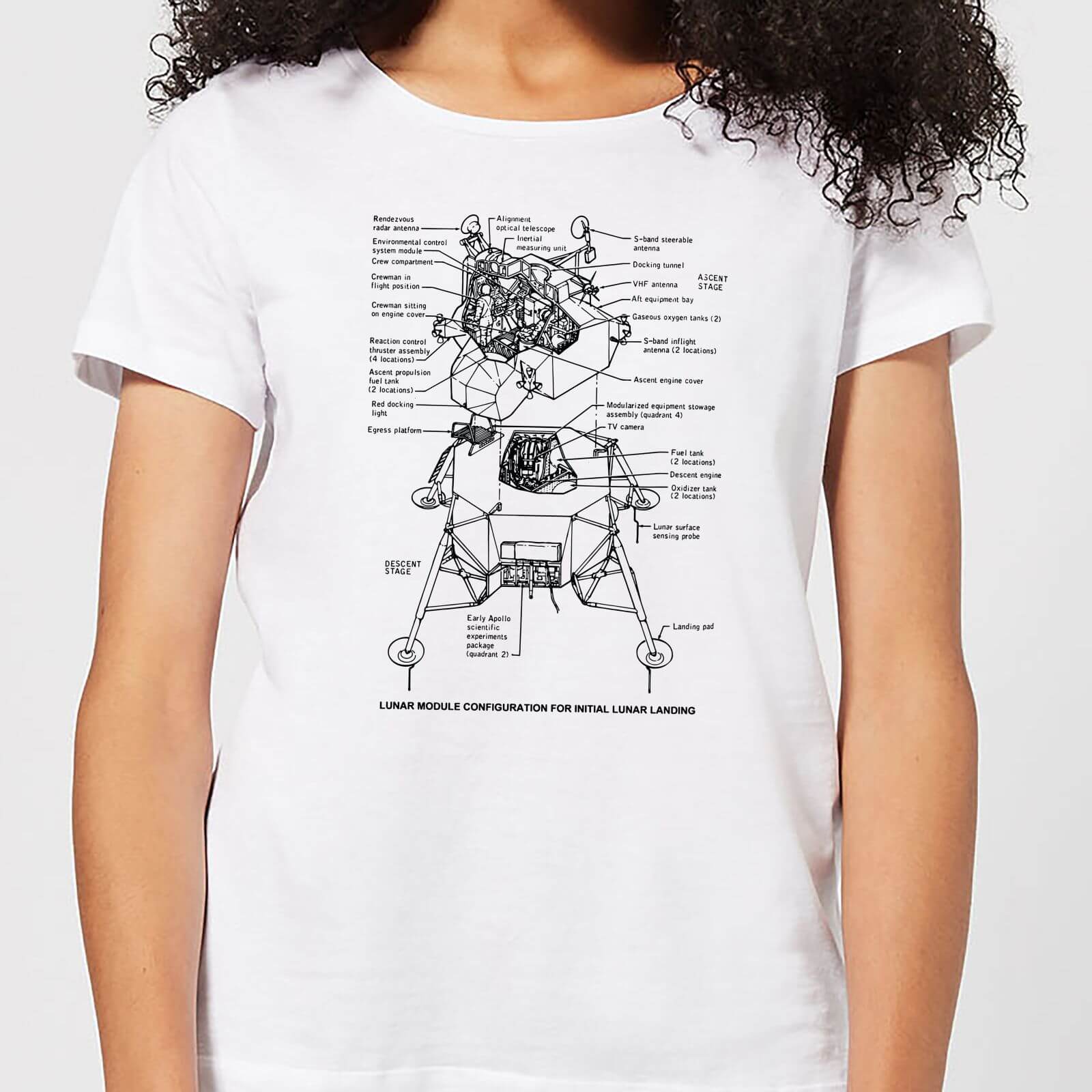 Lunar Schematic Women's T-Shirt - White - M - White