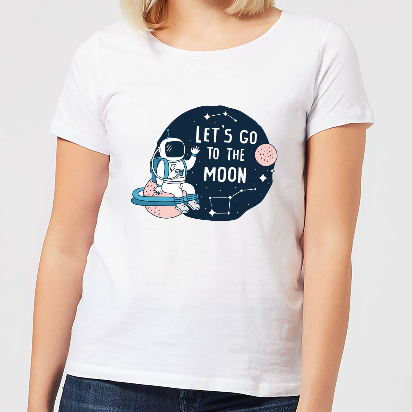 Let's Go To The Moon Women's T-Shirt - White - S - White