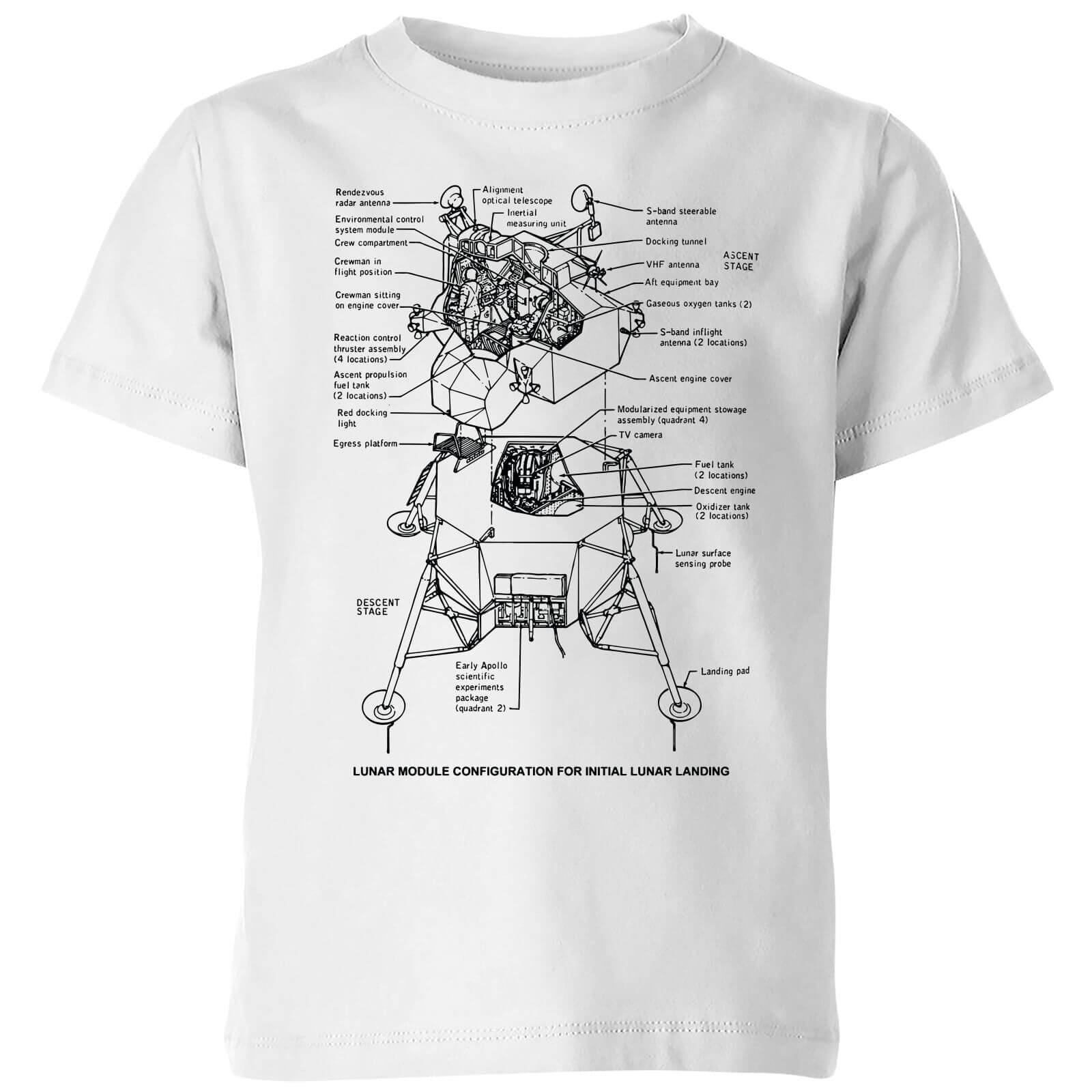 Lunar Schematic Kids' T-Shirt - White - 3-4 Years