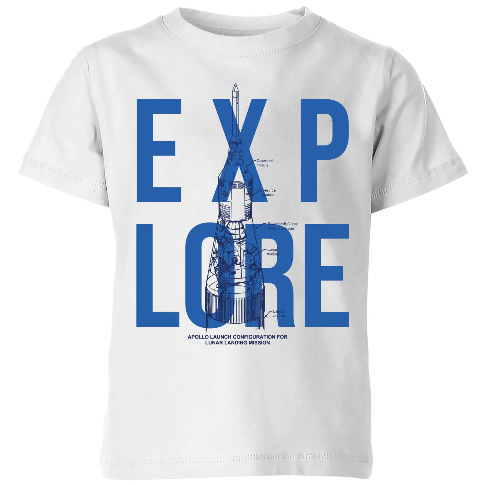 Explore Schematic Kids' T-Shirt - White - 3-4 Years - White