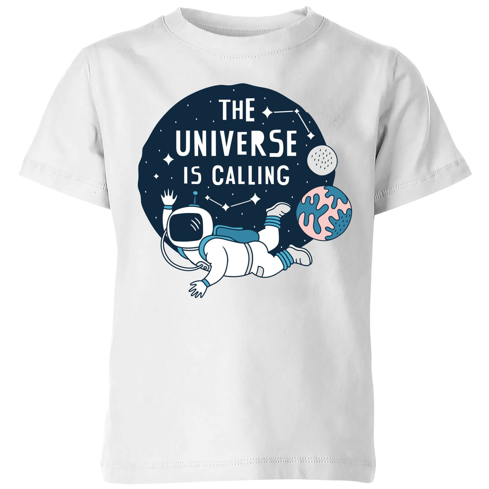 The Universe Is Calling Kids' T-Shirt - White - 9-10 Years - White