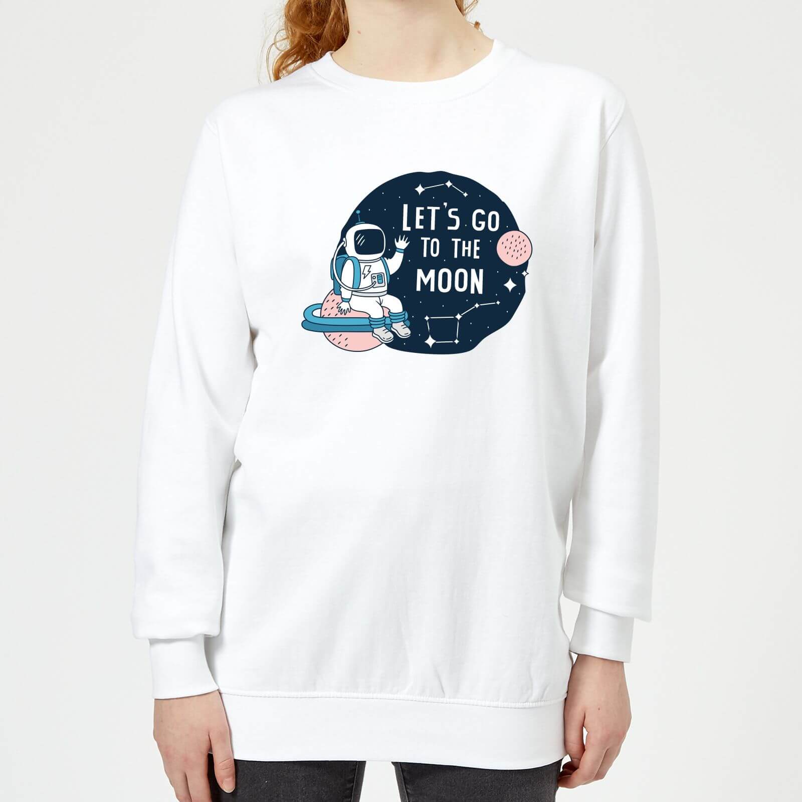 Let's Go To The Moon Women's Sweatshirt - White - S - White