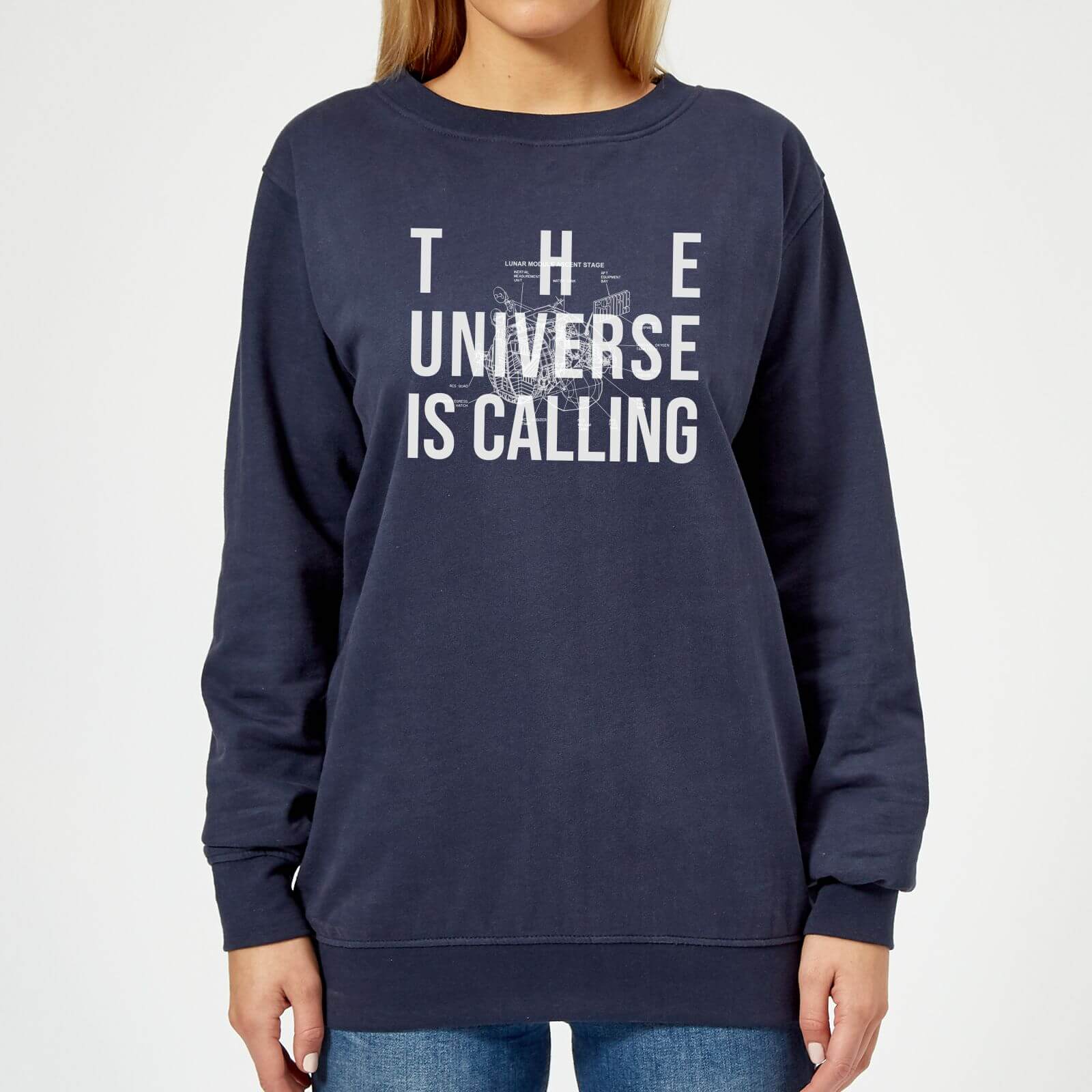 The Universe Is Calling Schematic Women's Sweatshirt - Navy - XS - Navy