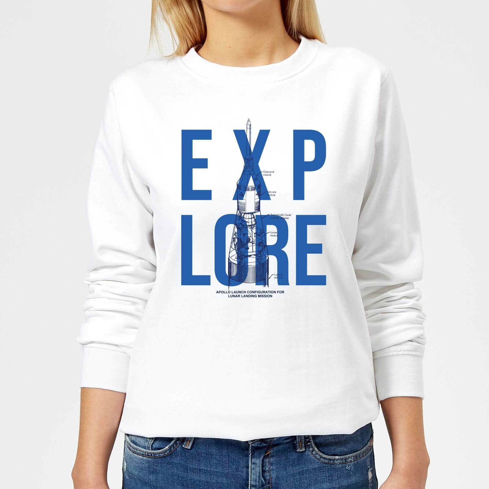 Explore Schematic Women's Sweatshirt - White - XS - White