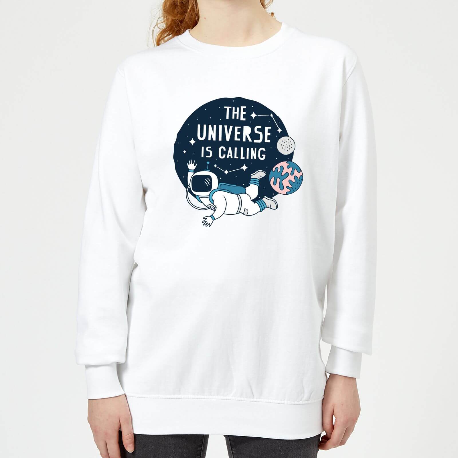 The Universe Is Calling Women's Sweatshirt - White - XS - White