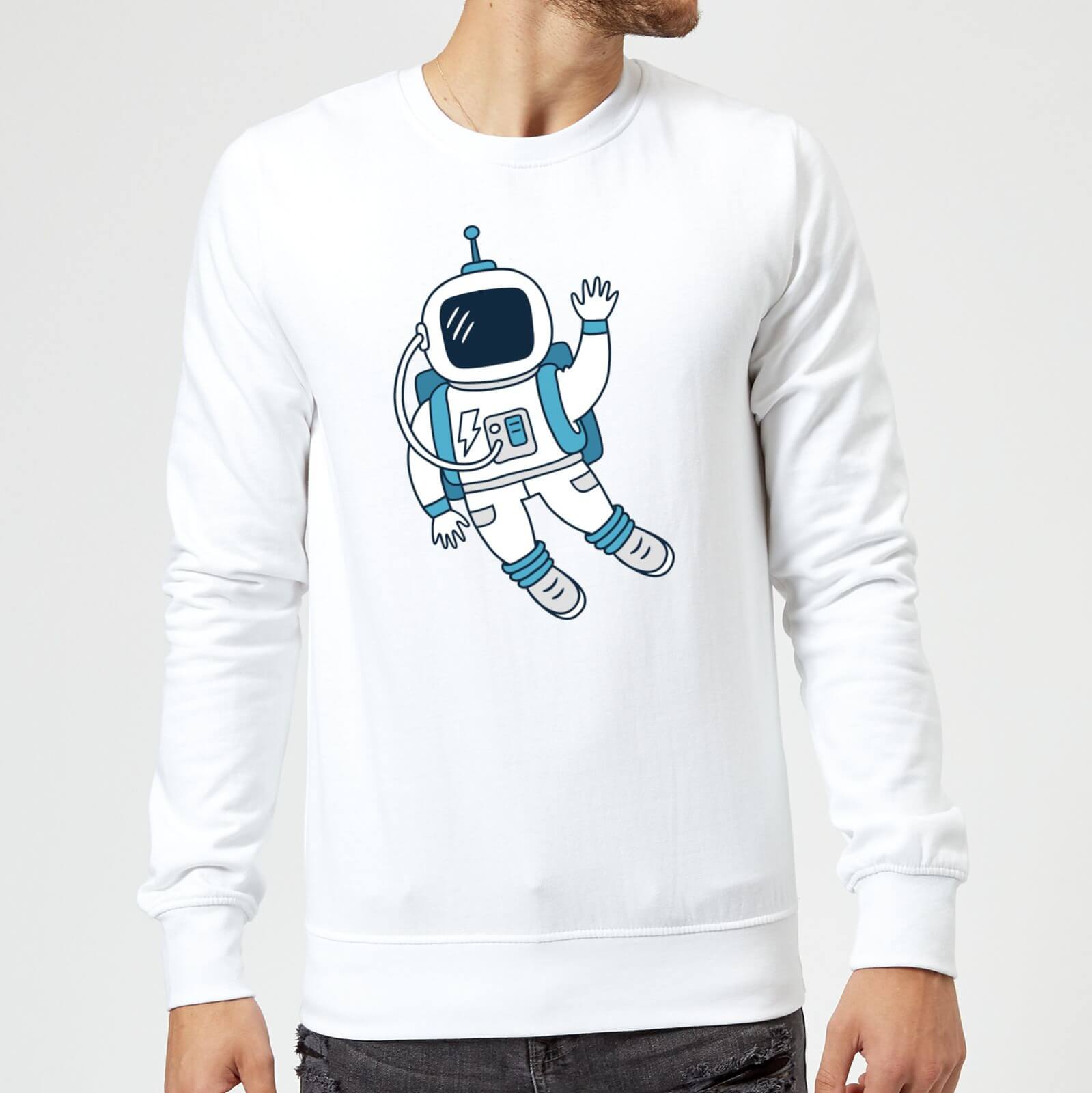 Astronaut Waving Sweatshirt - White - S - White