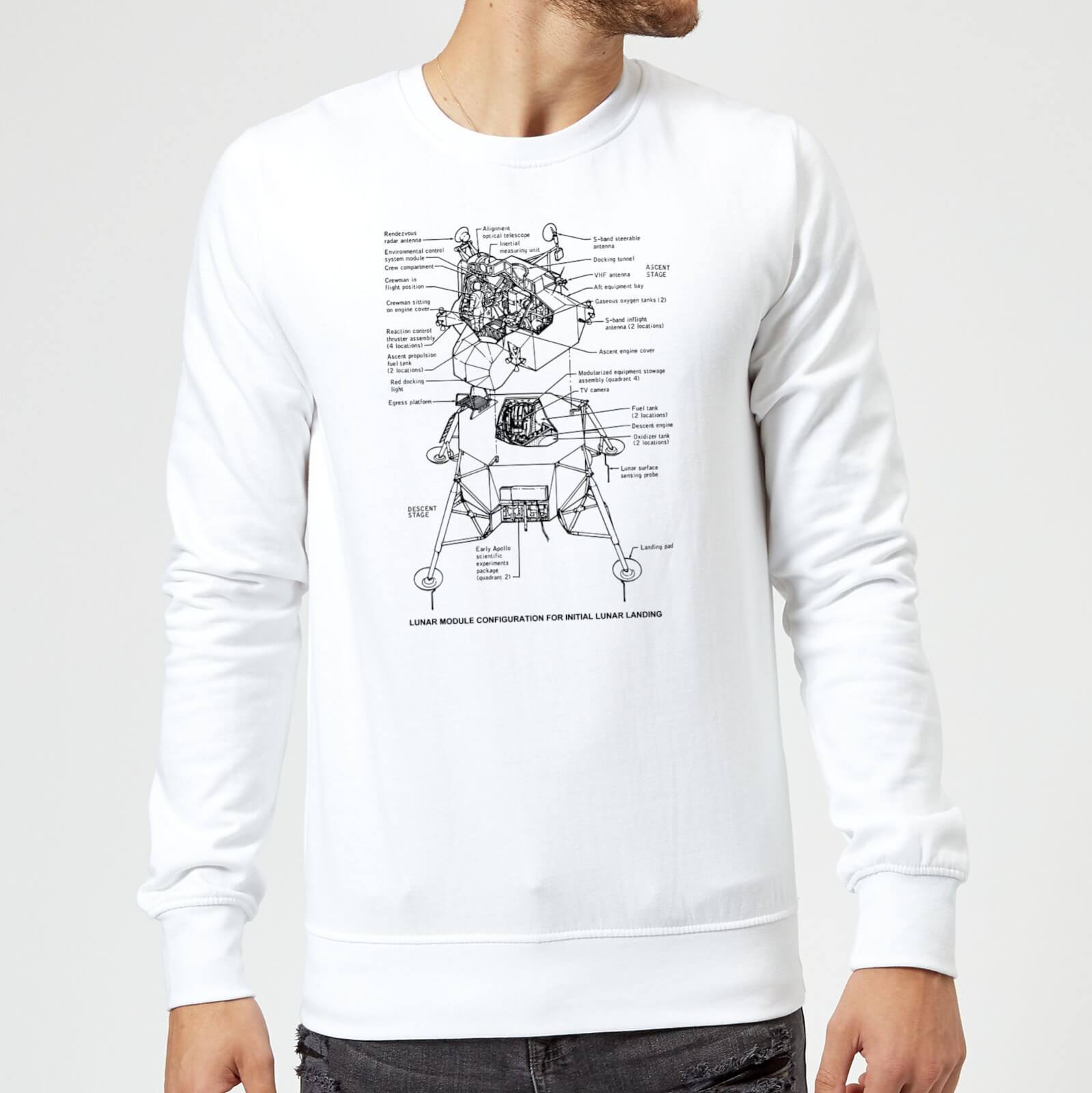 Lunar Schematic Sweatshirt - White - L - White