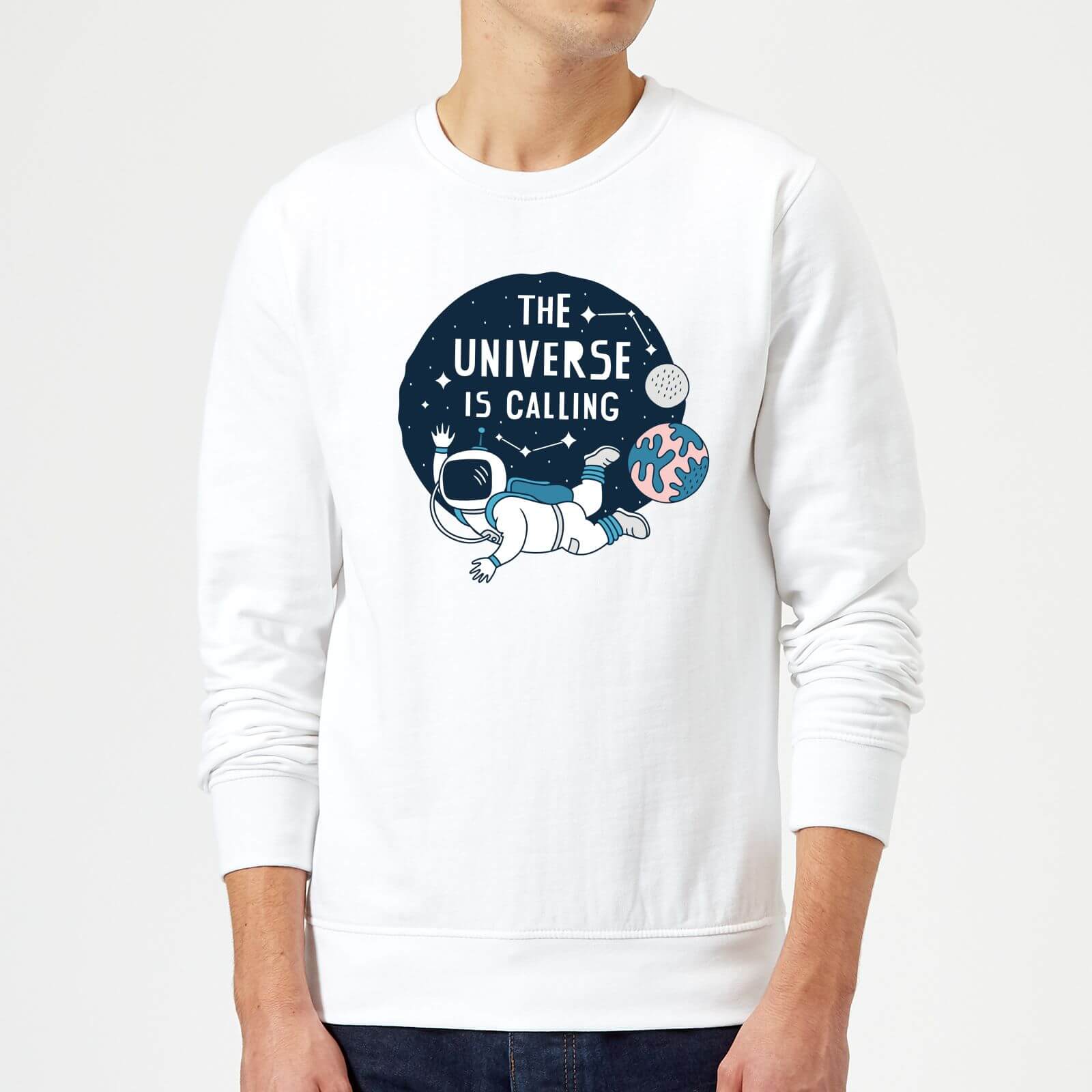 The Universe Is Calling Sweatshirt - White - S - White