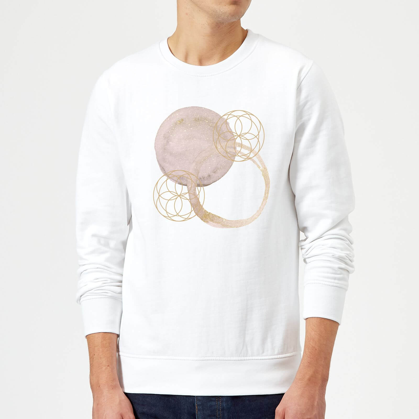 Watercolour Swirls Sweatshirt - White - S - White